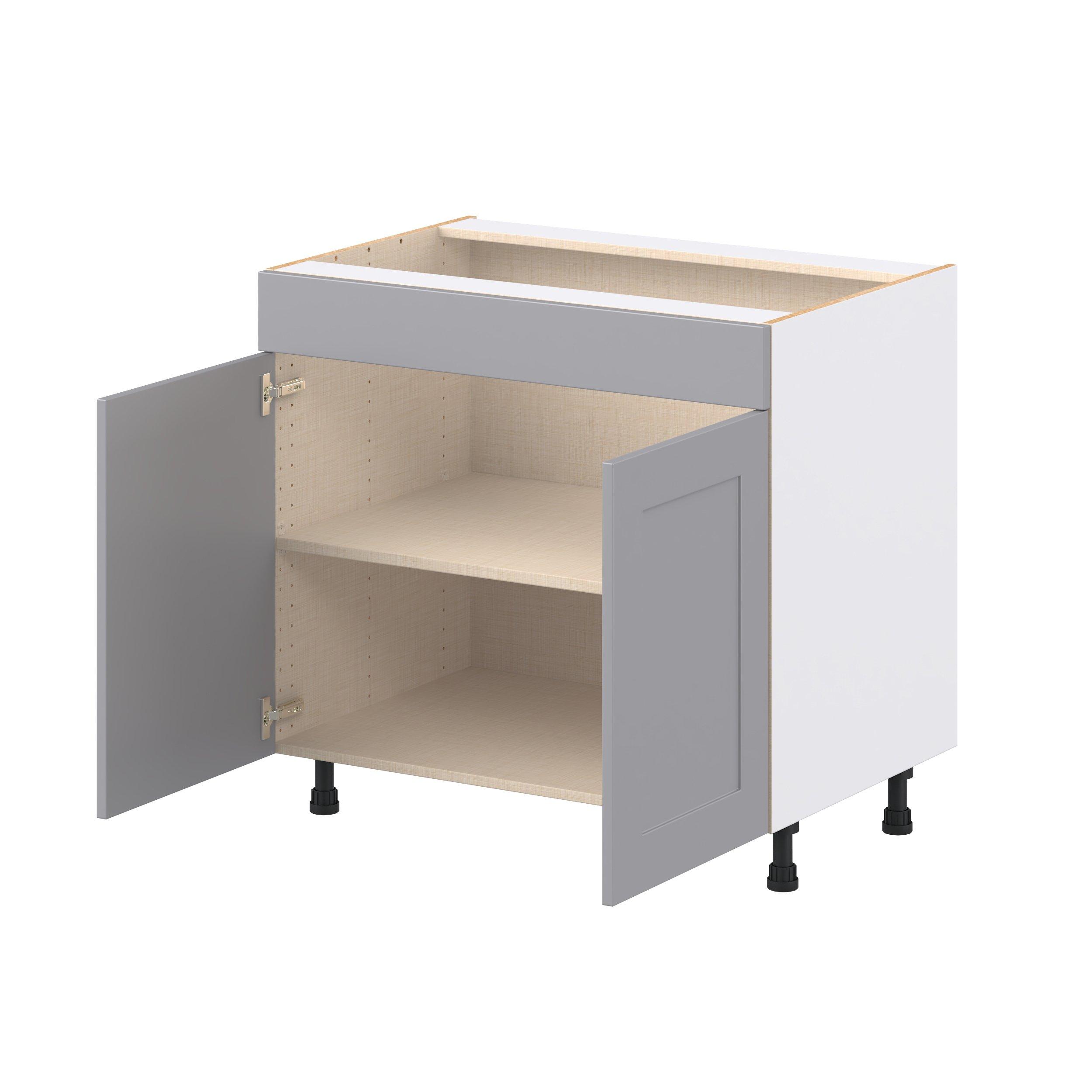 Candler 36 in. Painted Slate Gray Cooktop Base Cabinet