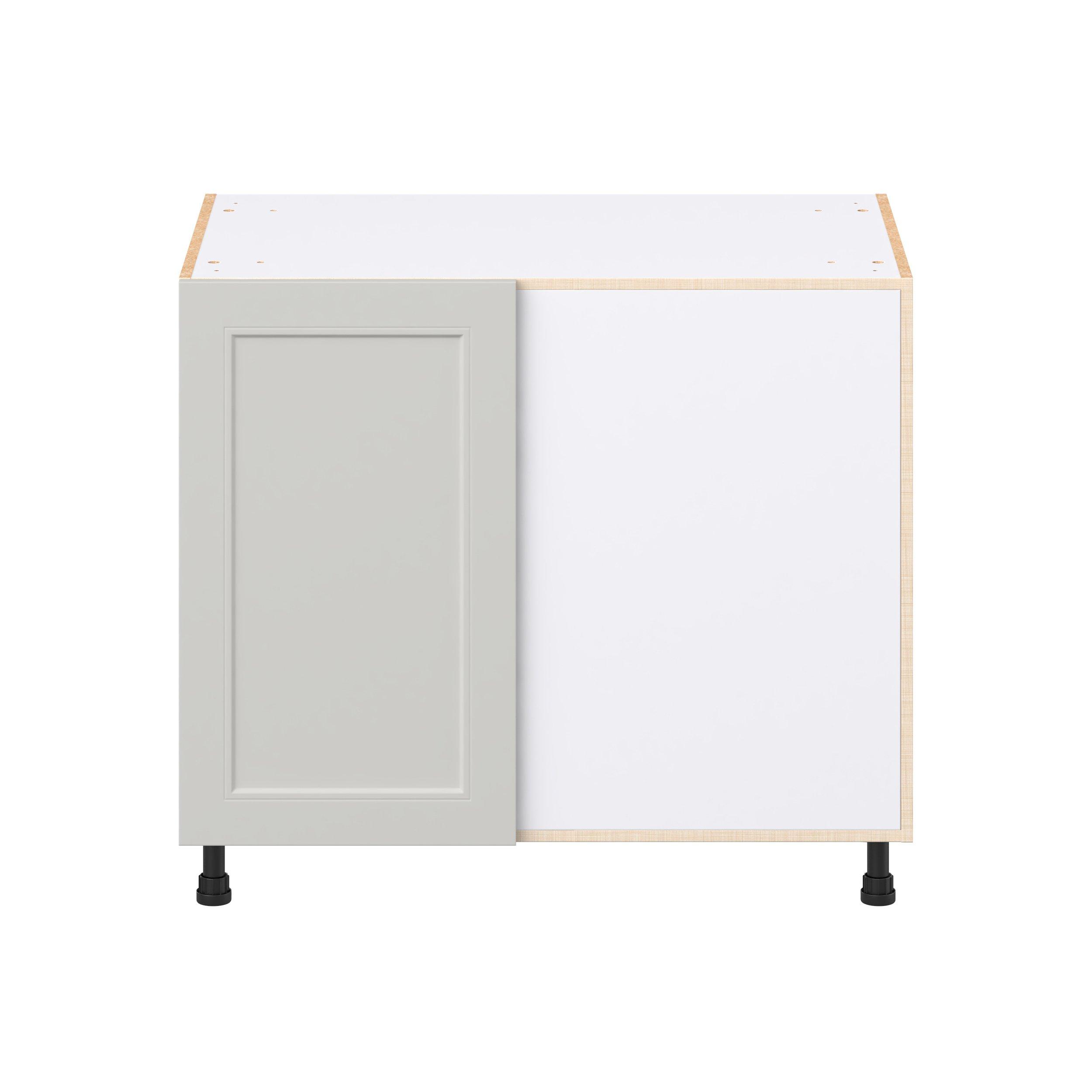 Lenox 39 in. Painted Light Gray Swing Out Blind Corner Base Cabinet