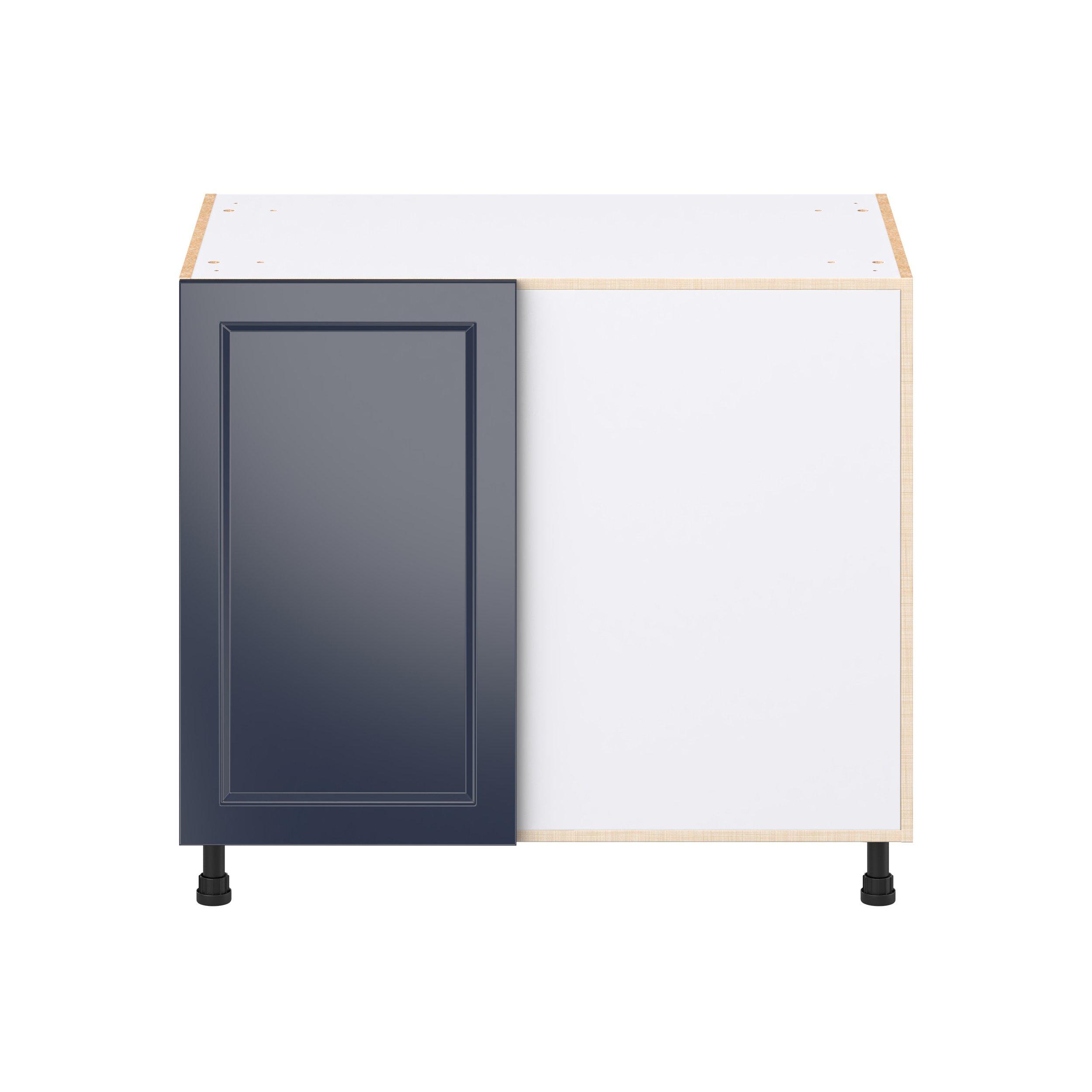 Peachtree 39 in. Painted Midnight Blue Swing Out Blind Corner Base Cabinet