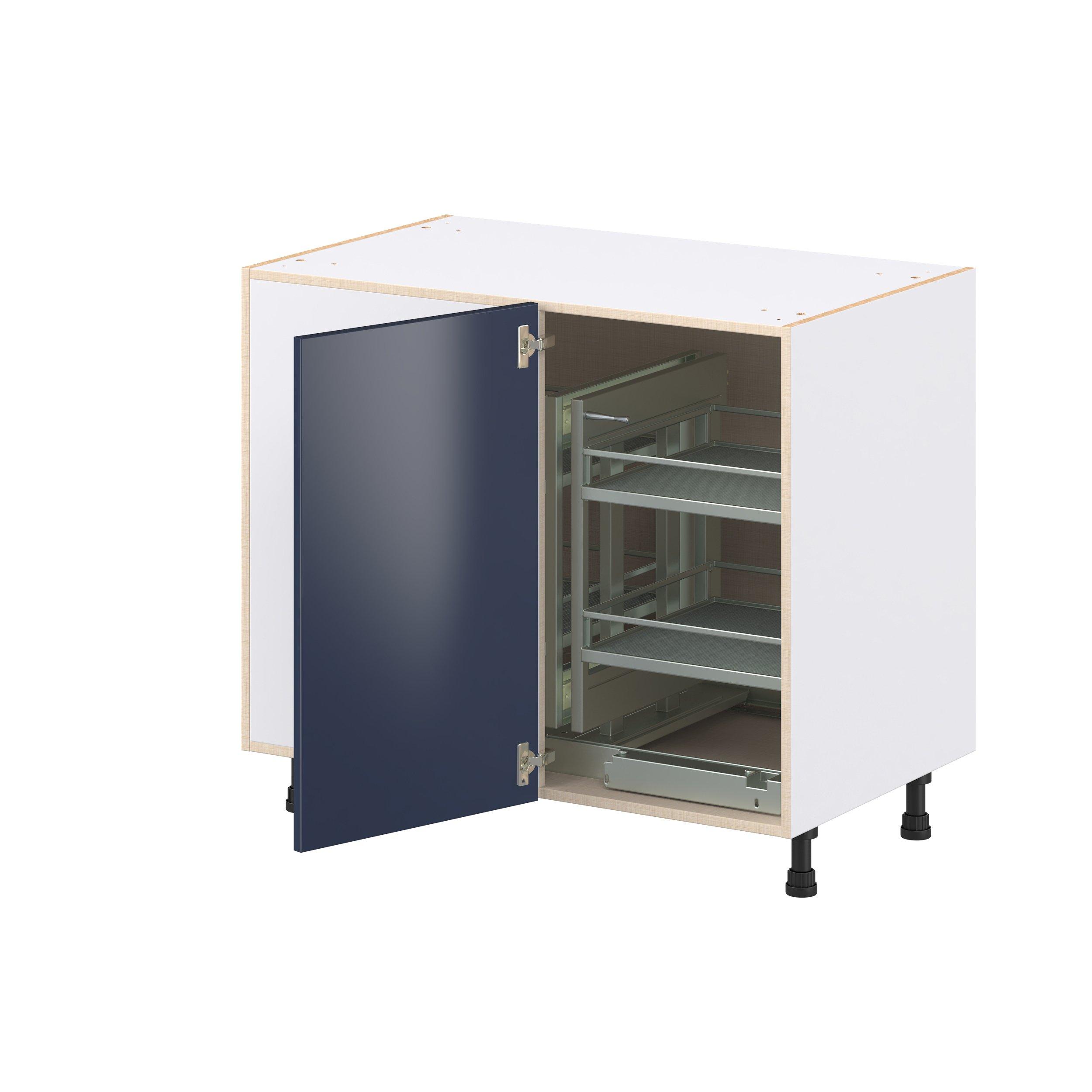 Peachtree 39 in. Painted Midnight Blue Swing Out Blind Corner Base Cabinet