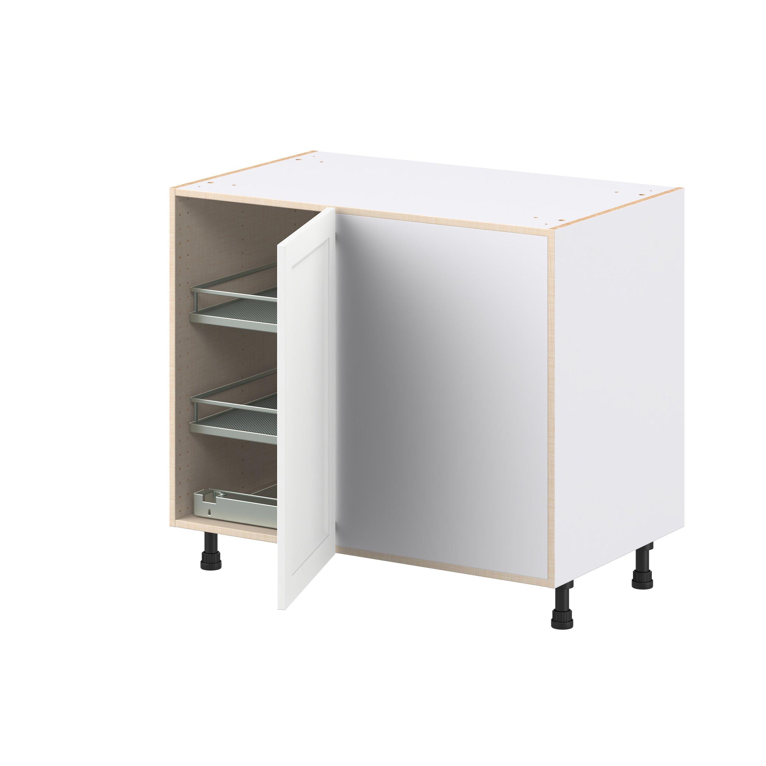 Peachtree 39 in. Painted Bright White Swing Out Blind Corner Base Cabinet