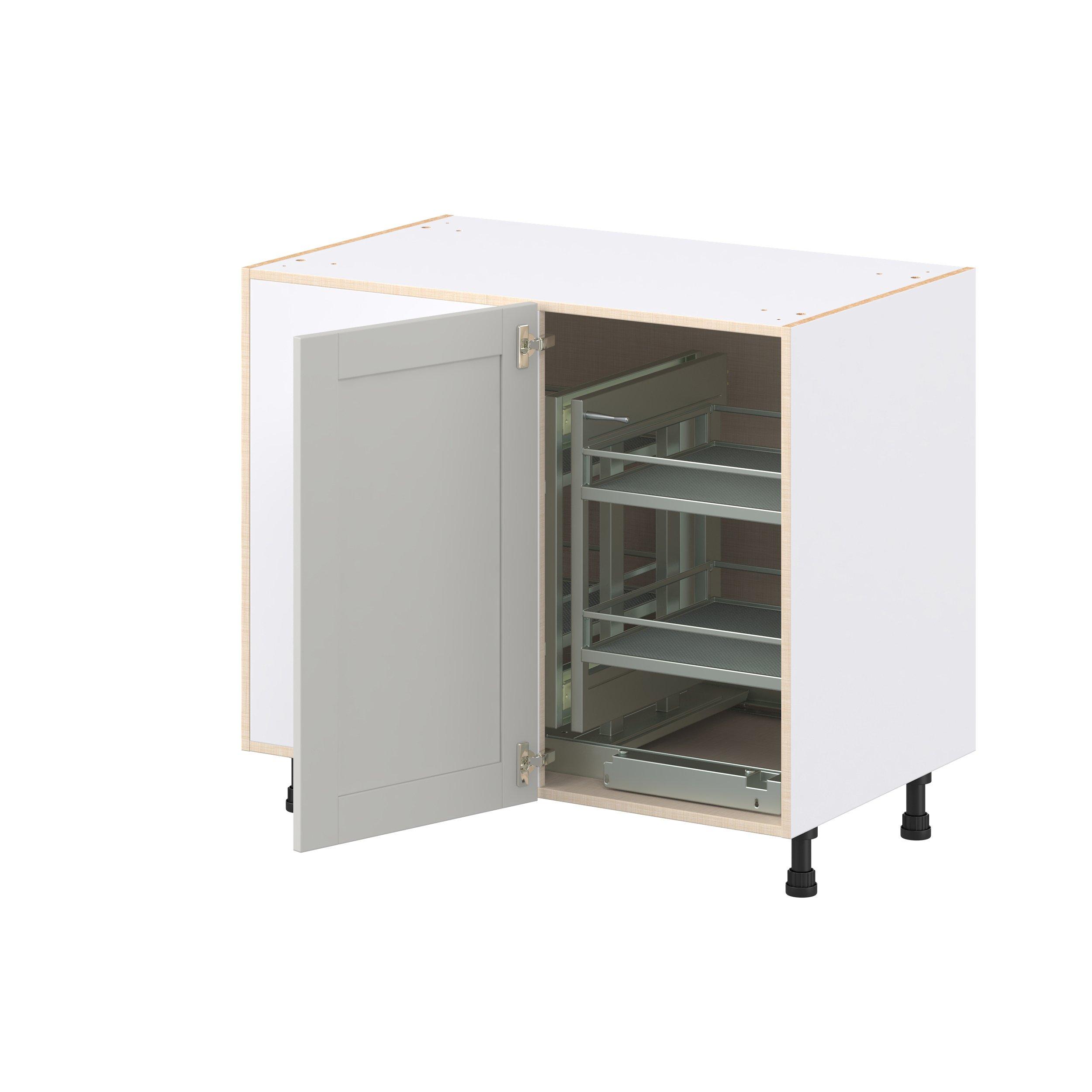 Summerhill 39 in. Light Gray Swing Out Blind Corner Base Cabinet