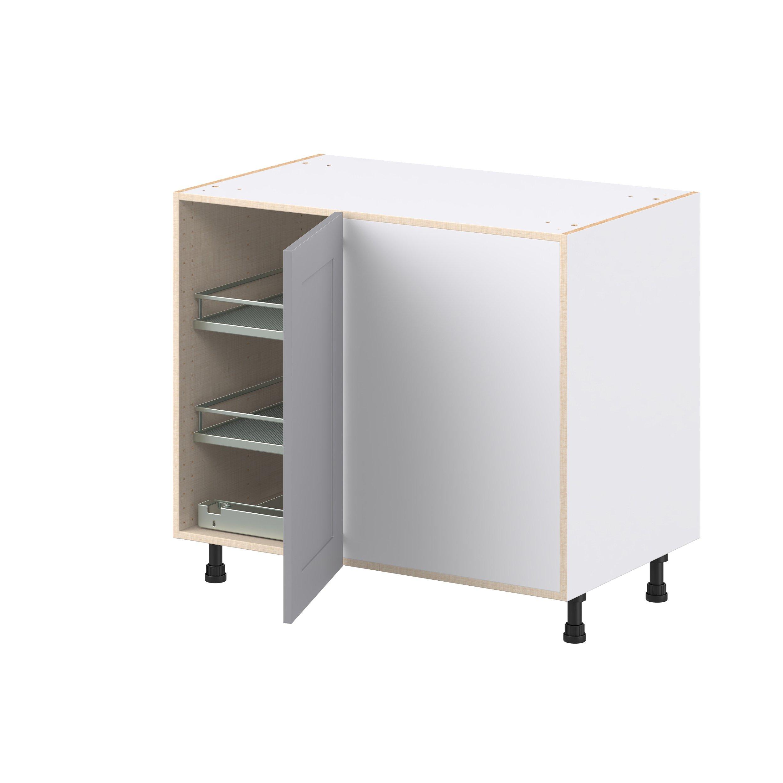 Candler 39 in. Painted Slate Gray Swing Out Blind Corner Base Cabinet