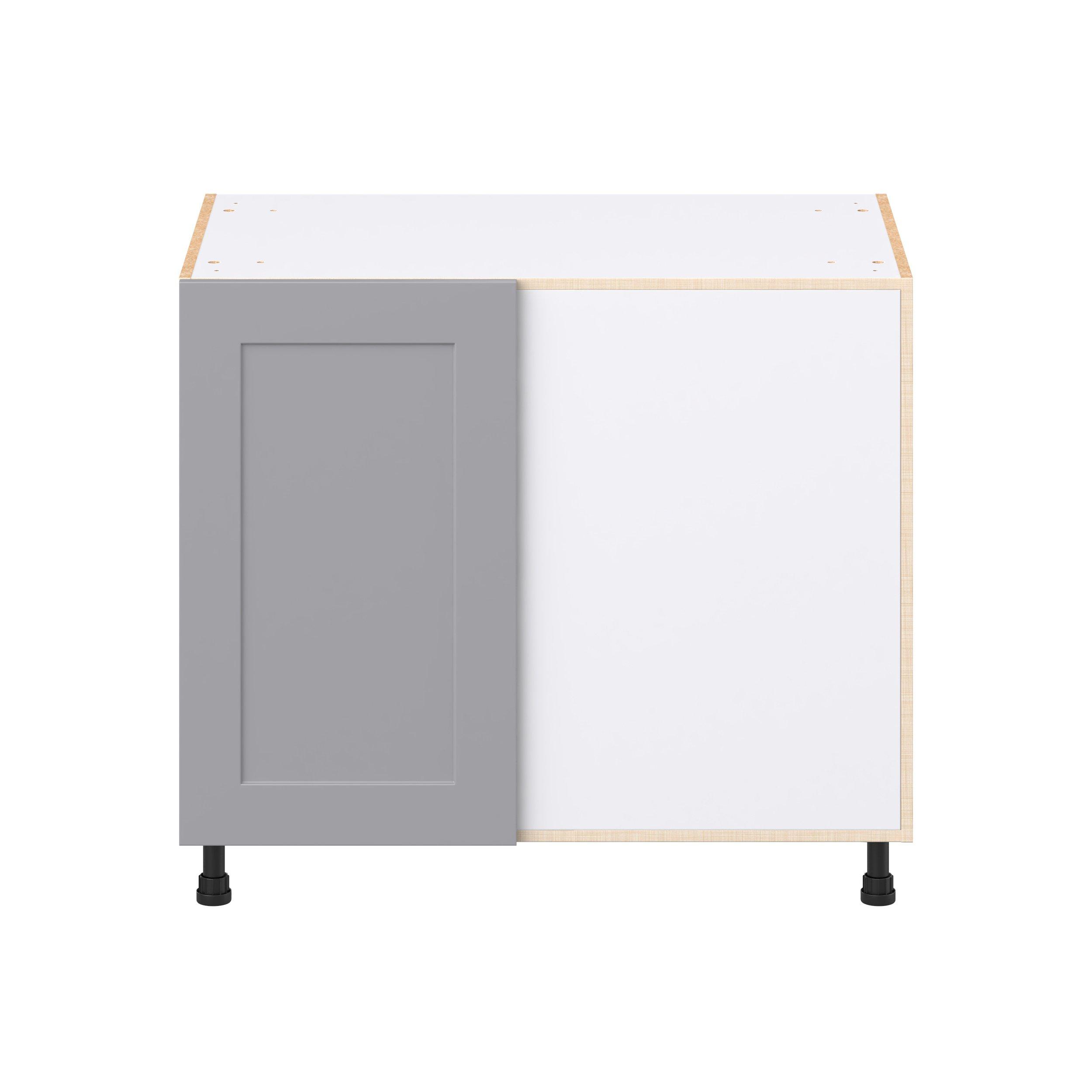 Candler 39 in. Painted Slate Gray Swing Out Blind Corner Base Cabinet