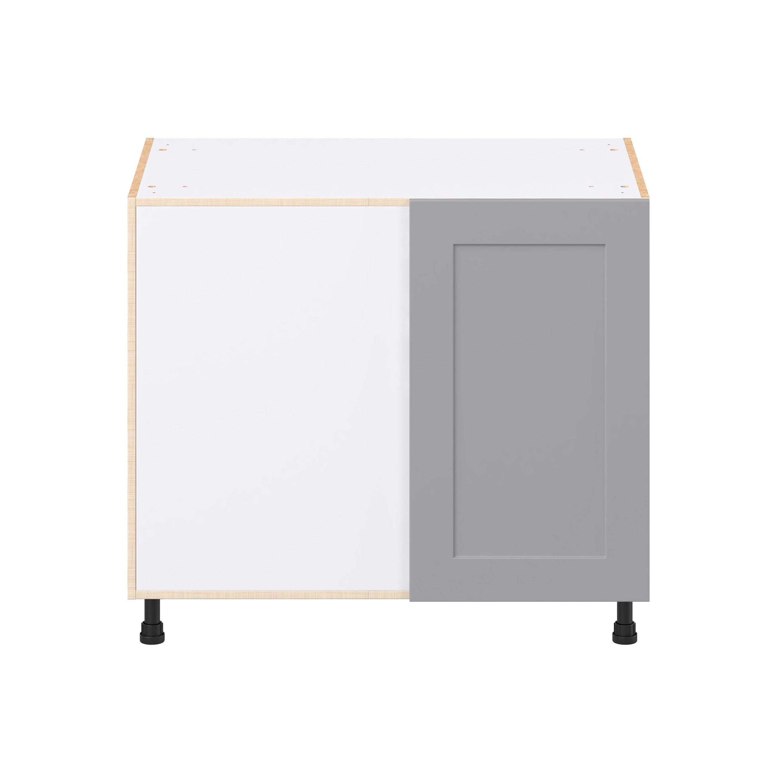 Candler 39 in. Painted Slate Gray Swing Out Blind Corner Base Cabinet