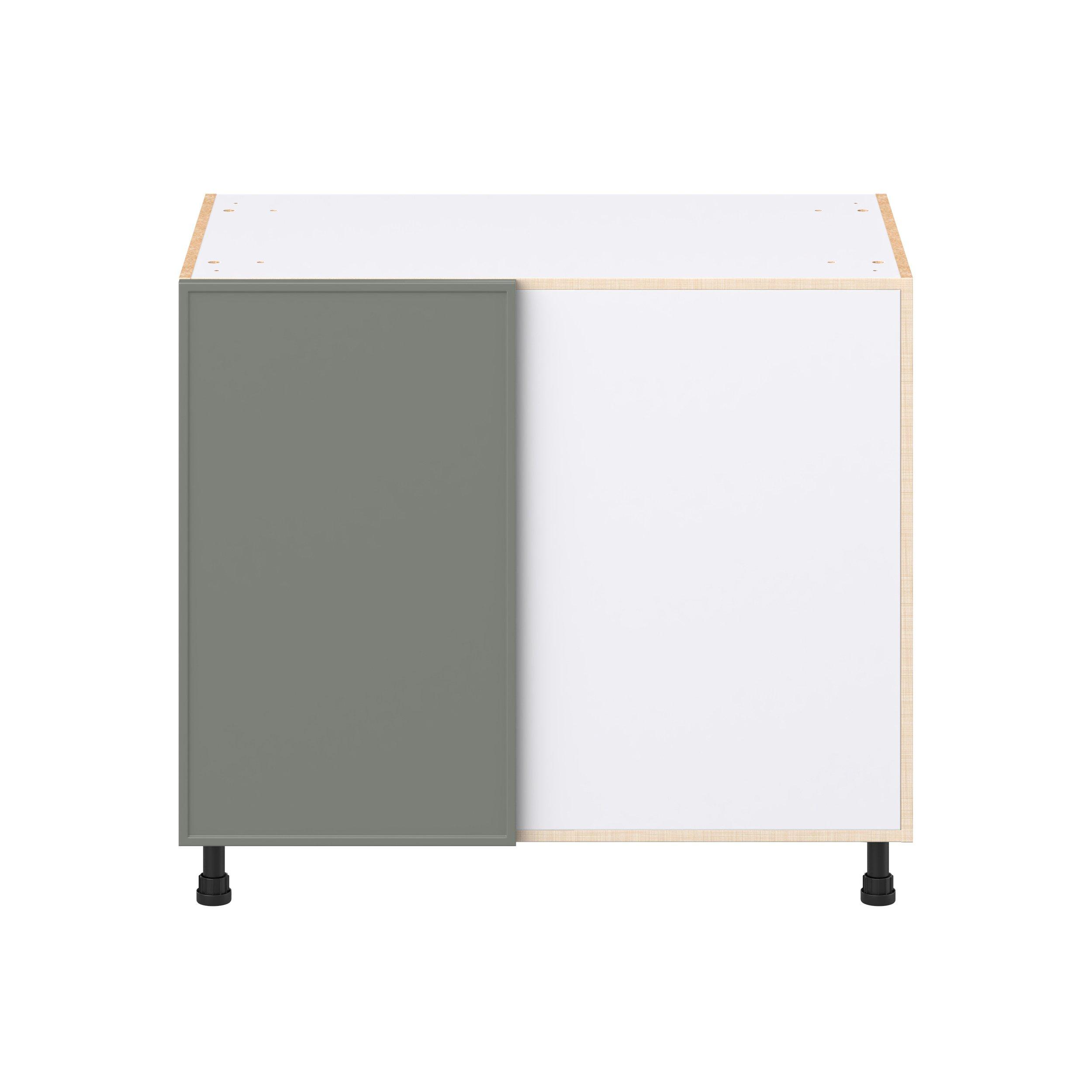 Linden 39 in. Painted Moss Green Swing Out Blind Corner Base Cabinet
