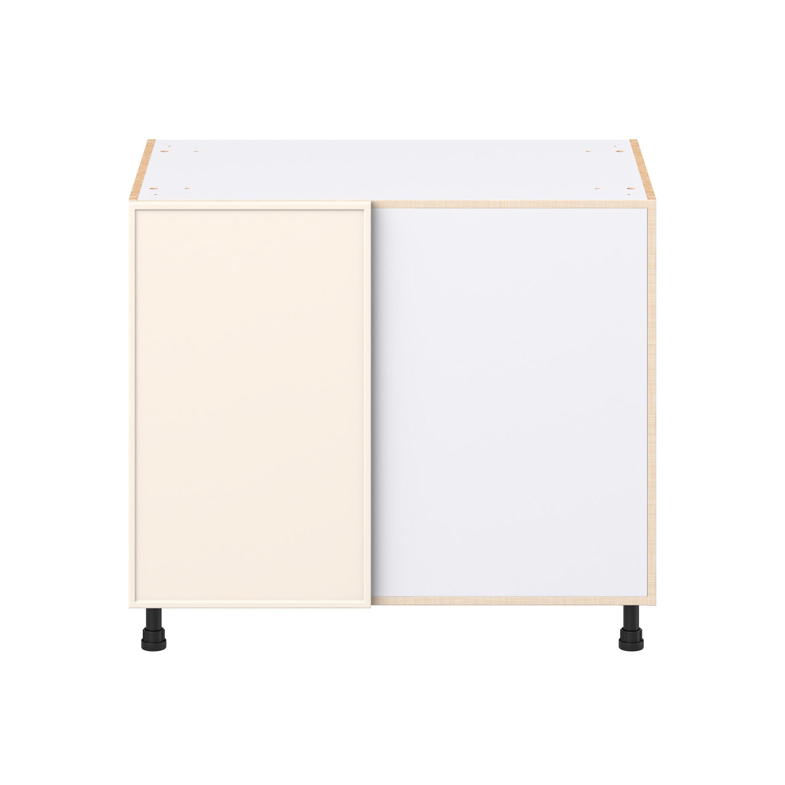 Linden 39 in. Painted Washed Linen Swing Out Blind Corner Base Cabinet