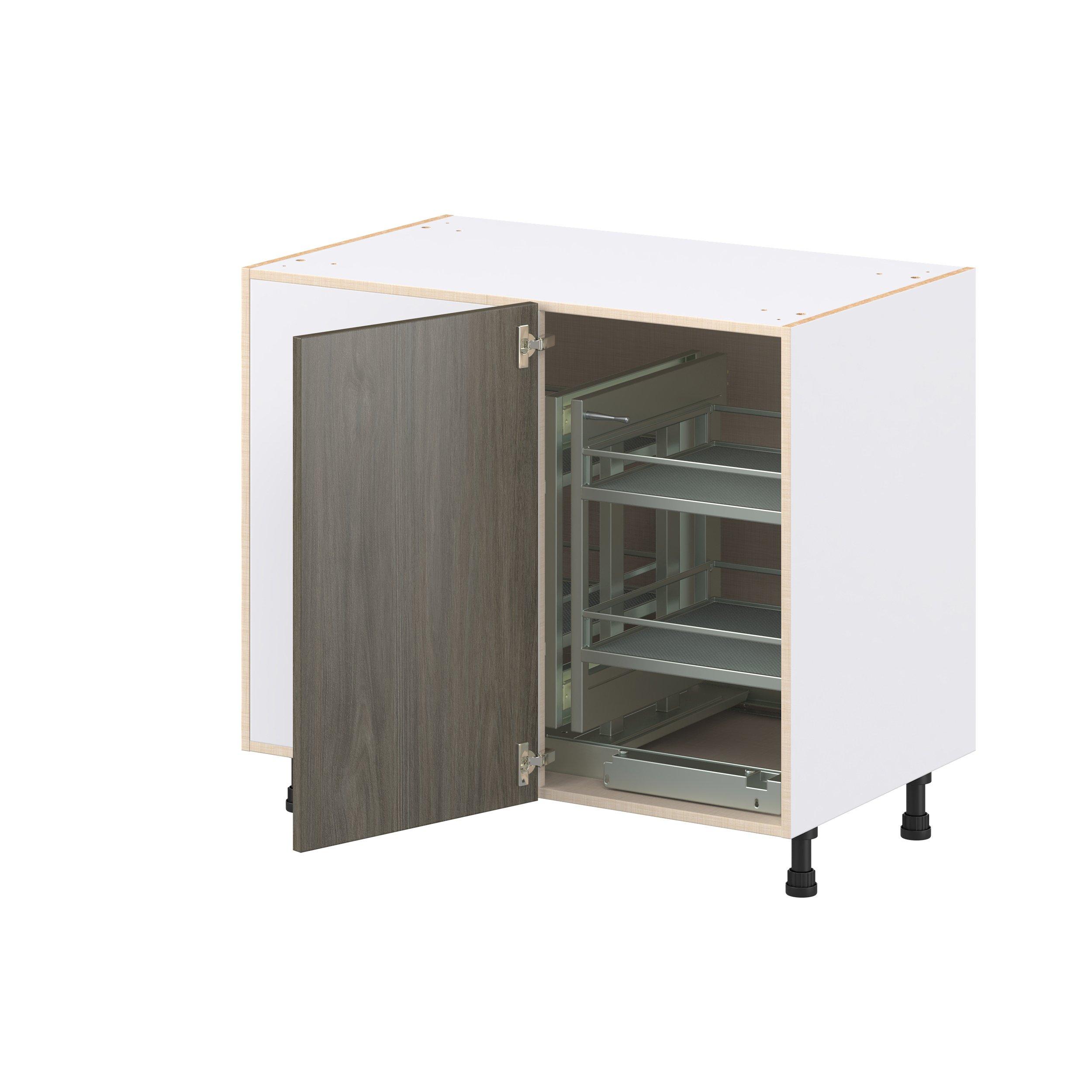 Glenwood 39 in. Burnt Walnut Swing Out Blind Corner Base Cabinet