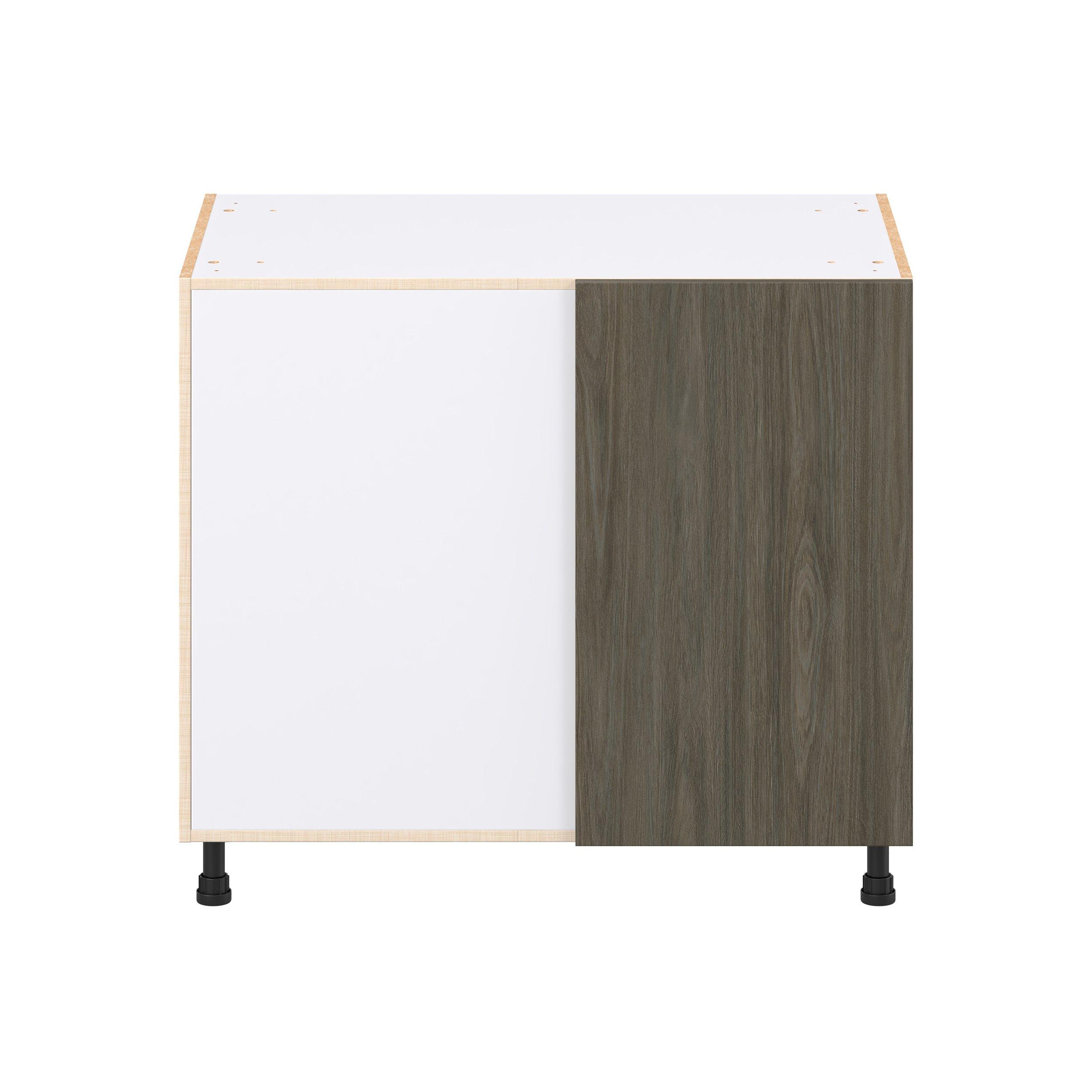 Glenwood 39 in. Burnt Walnut Swing Out Blind Corner Base Cabinet