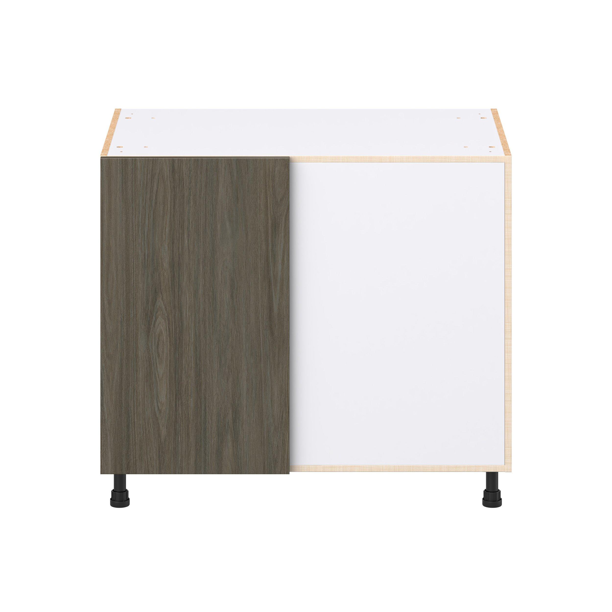 Glenwood 39 in. Burnt Walnut Swing Out Blind Corner Base Cabinet