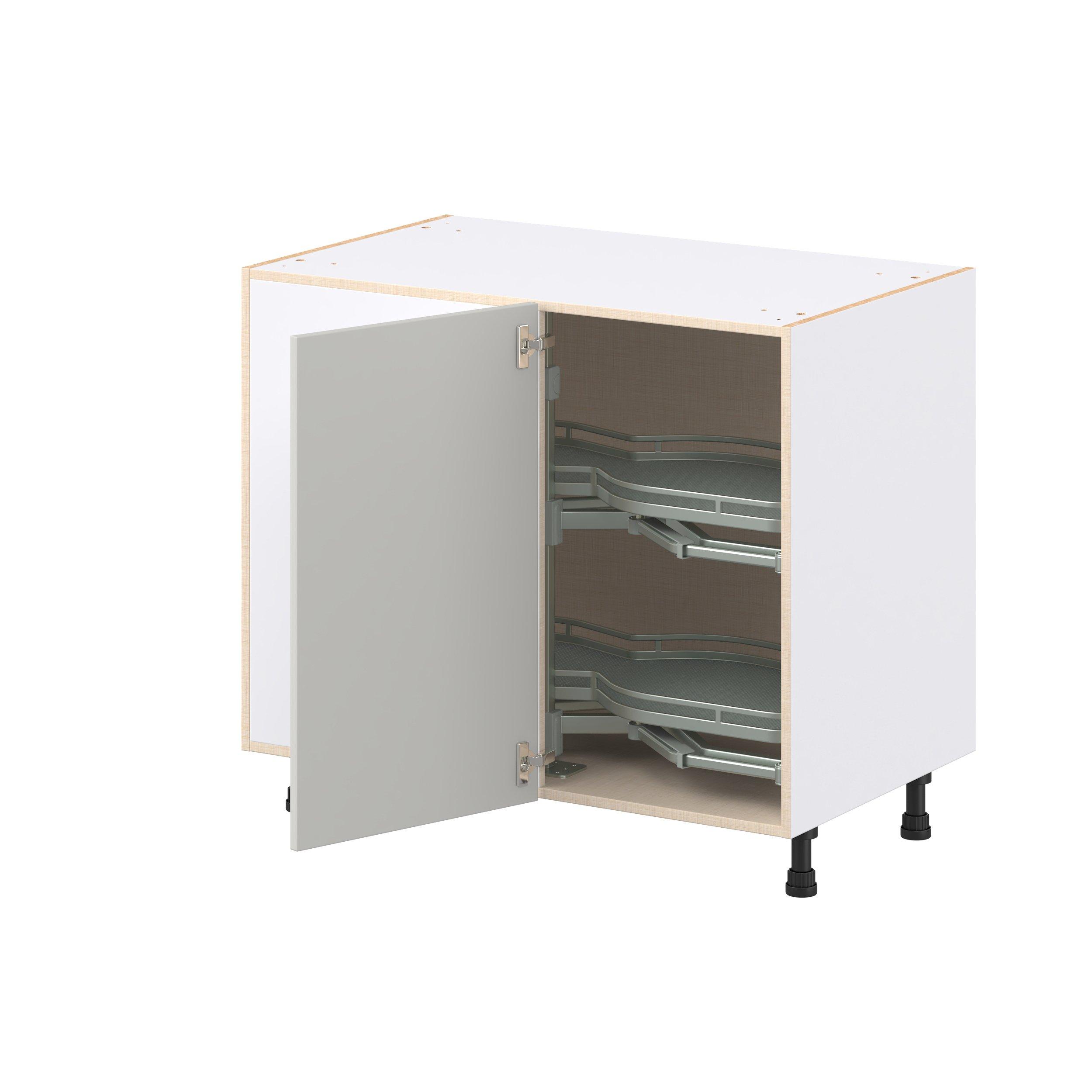 Lenox 39 in. Painted Light Gray Lemans Swing Out Blind Corner Base Cabinet