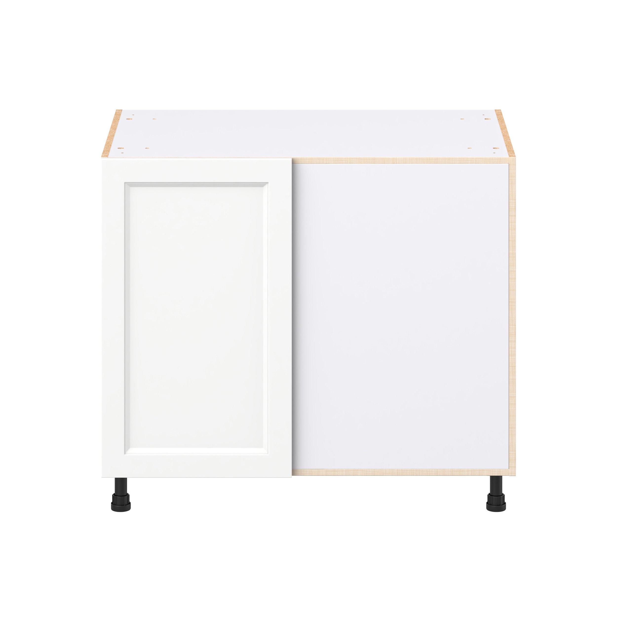 Peachtree 39 in. Painted Bright White Lemans Swing Out Blind Corner Base Cabinet