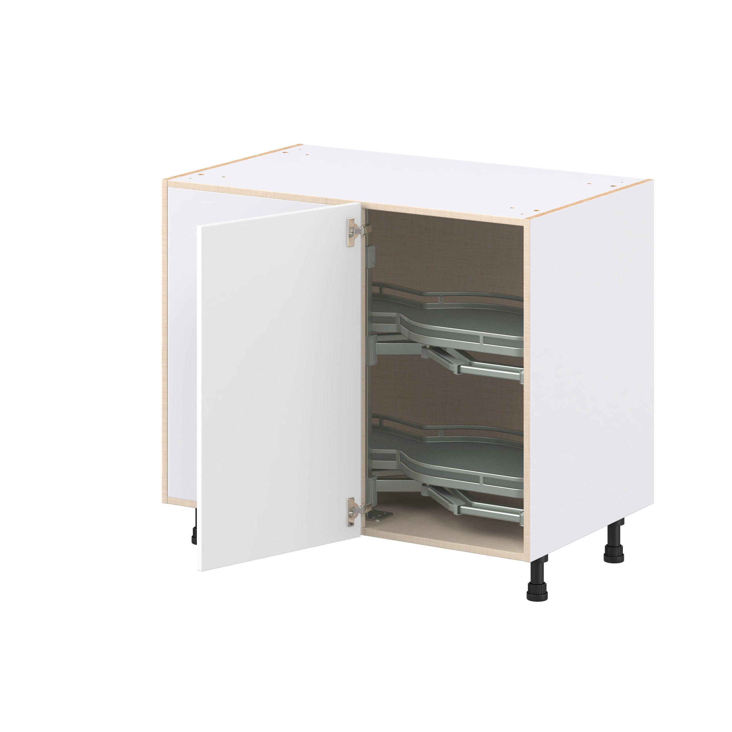 Peachtree 39 in. Painted Bright White Lemans Swing Out Blind Corner Base Cabinet