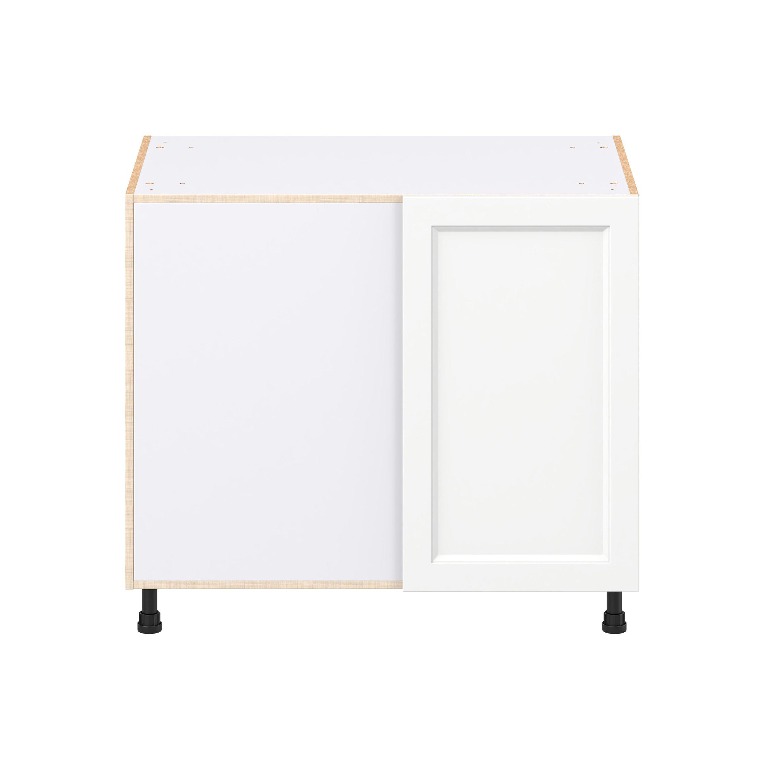 Peachtree 39 in. Painted Bright White Lemans Swing Out Blind Corner Base Cabinet