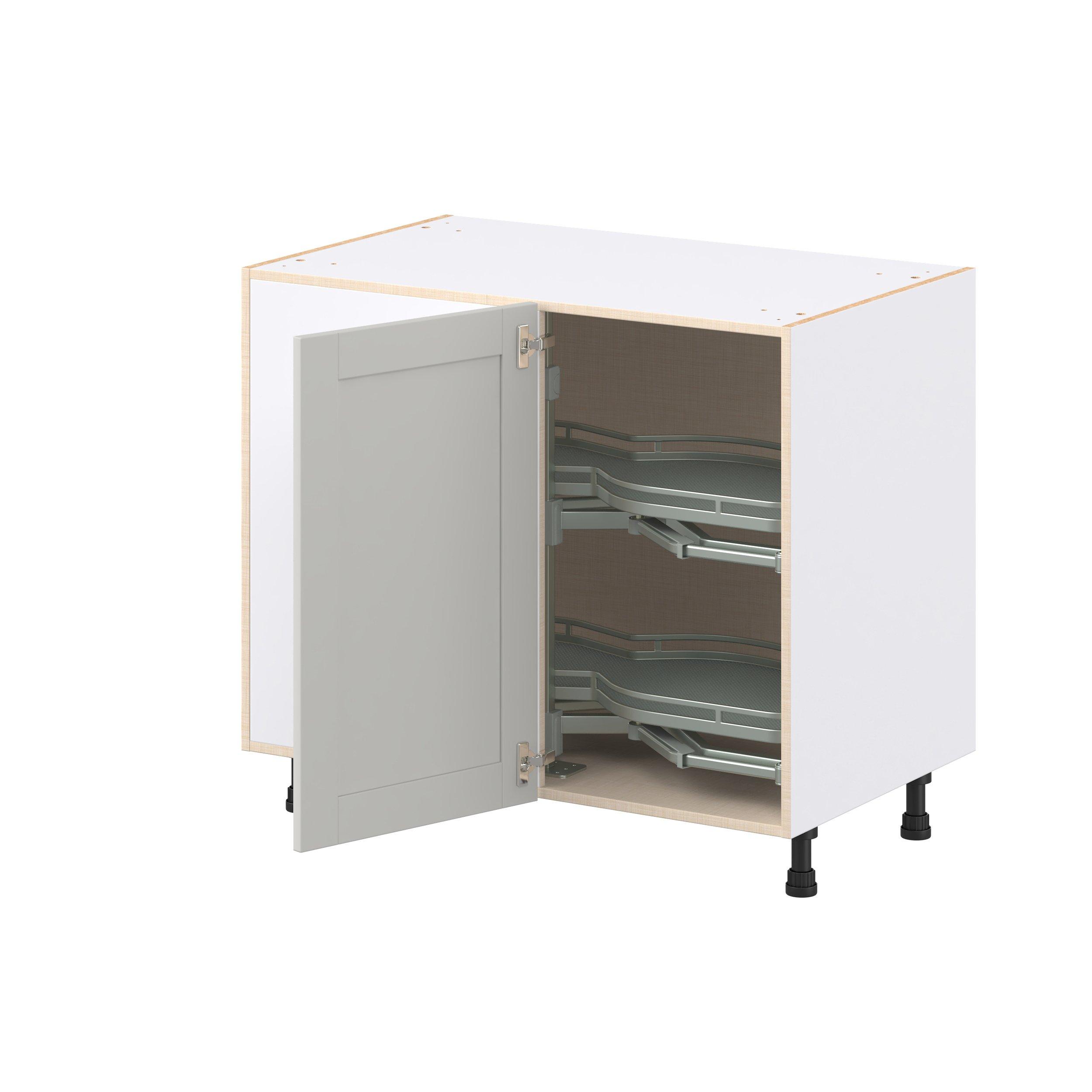 Summerhill 39 in. Light Gray Lemans Swing Out Blind Corner Base Cabinet