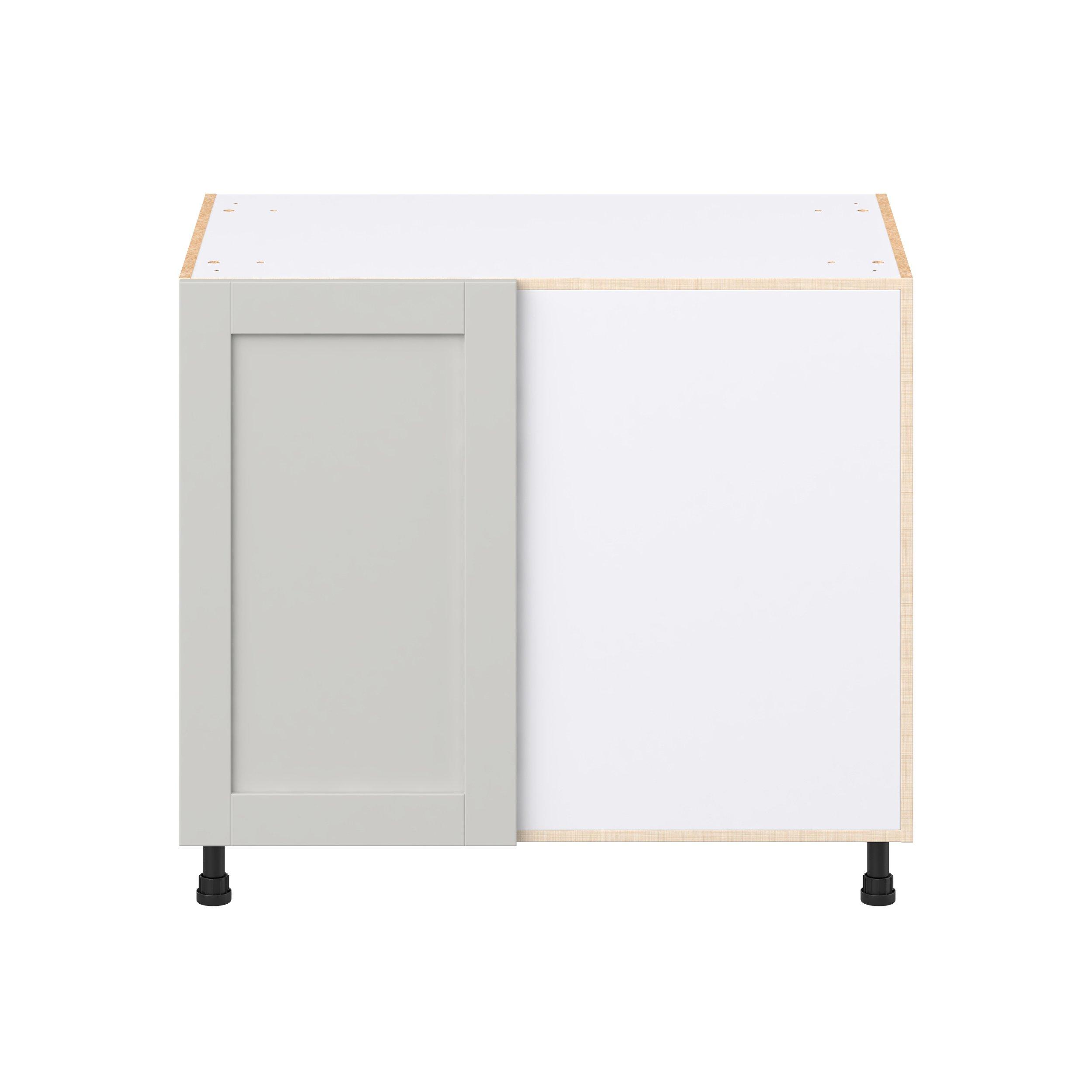 Summerhill 39 in. Light Gray Lemans Swing Out Blind Corner Base Cabinet