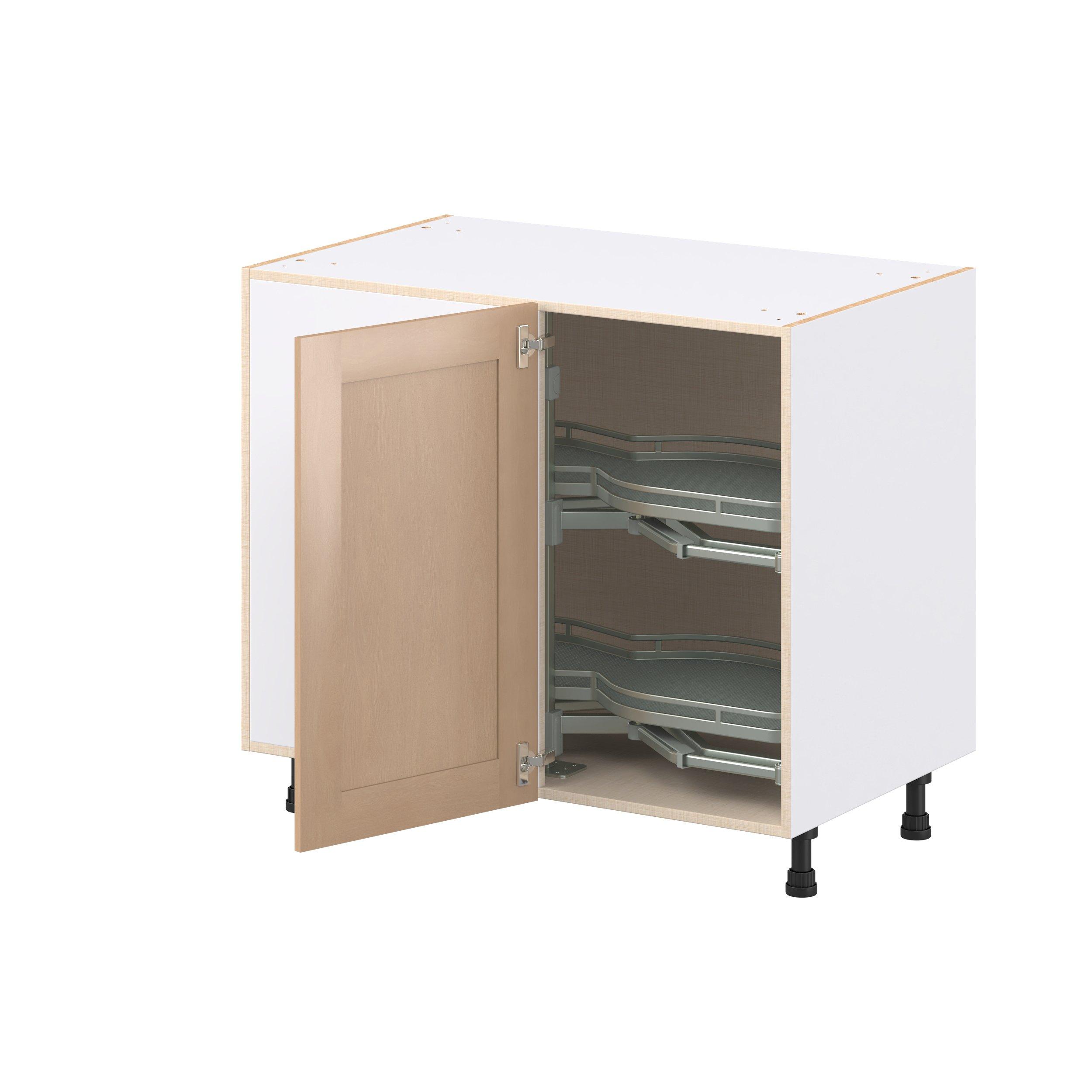 Sugarhill 39 in. Stained Sugar Cookie Lemans Swing Out Blind Corner Base Cabinet