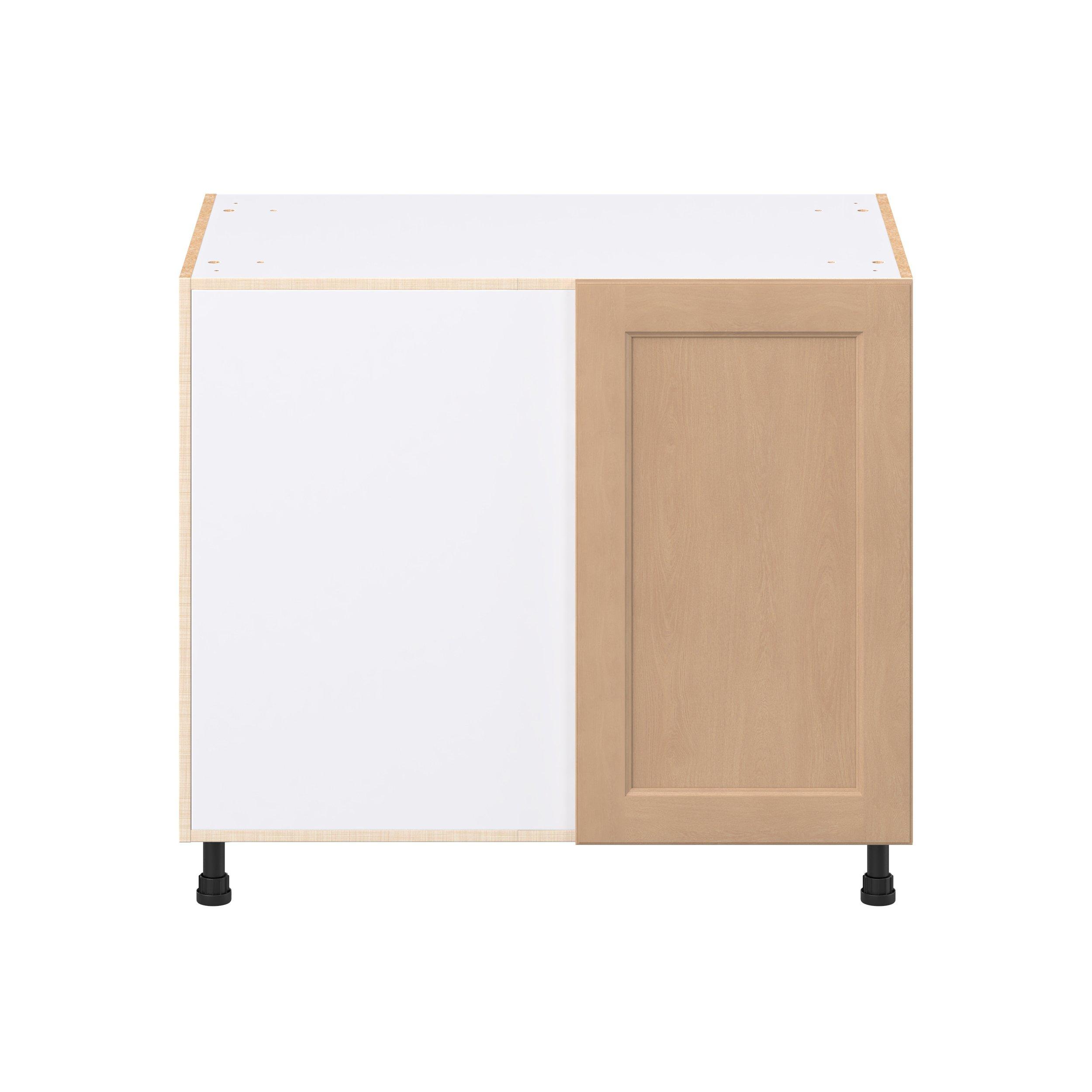 Sugarhill 39 in. Stained Sugar Cookie Lemans Swing Out Blind Corner Base Cabinet