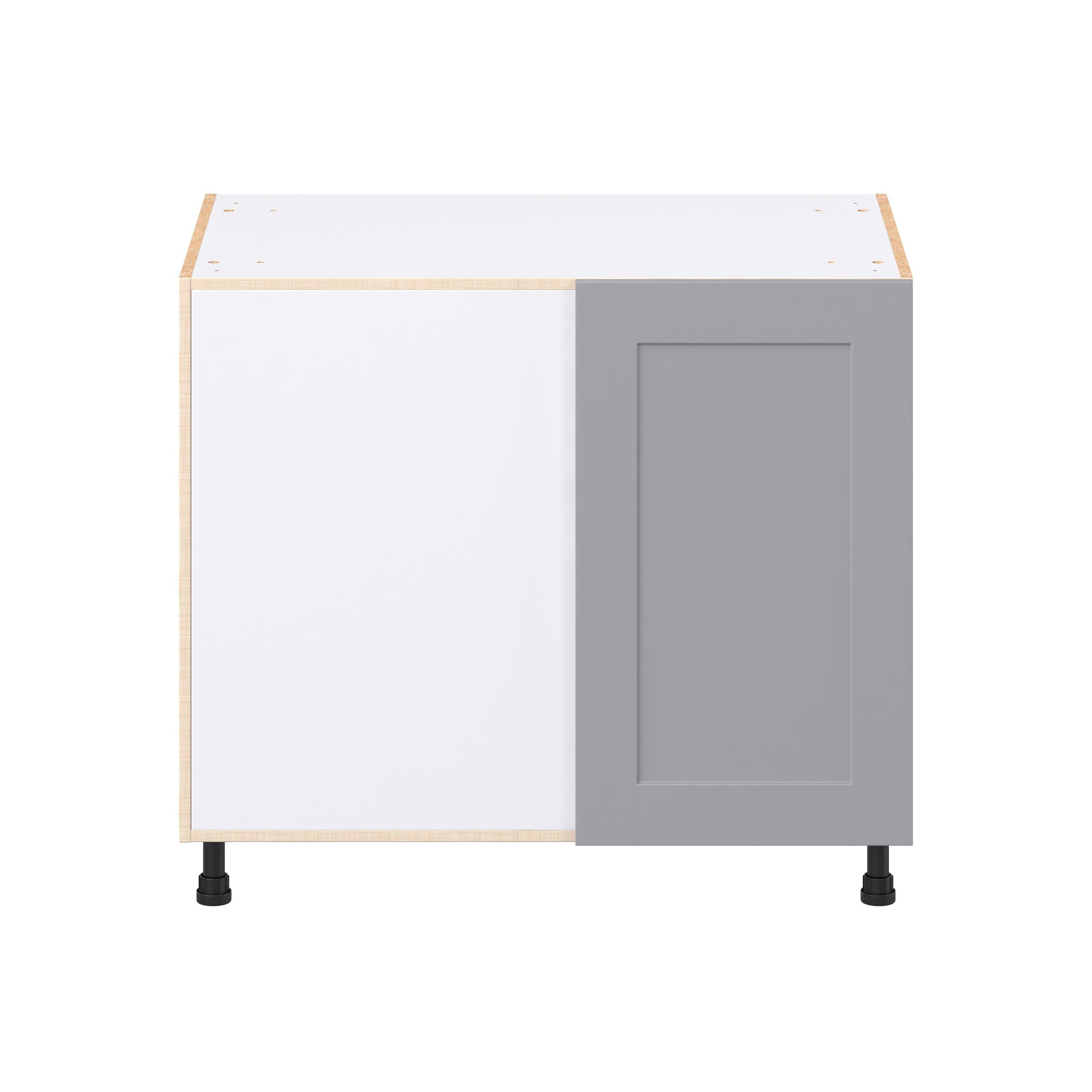 Candler 39 in. Painted Slate Gray Lemans Swing Out Blind Corner Base Cabinet