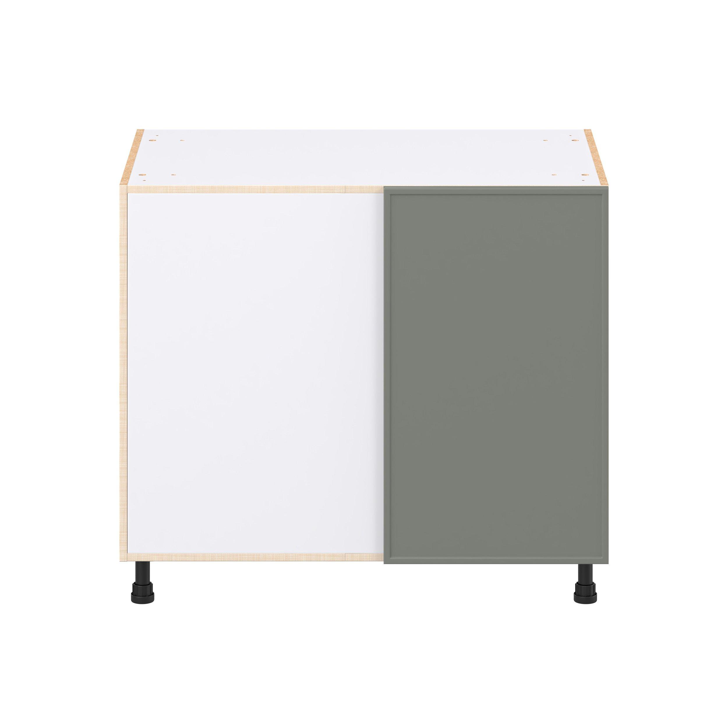 Linden 39 in. Painted Moss Green Lemans Swing Out Blind Corner Base Cabinet
