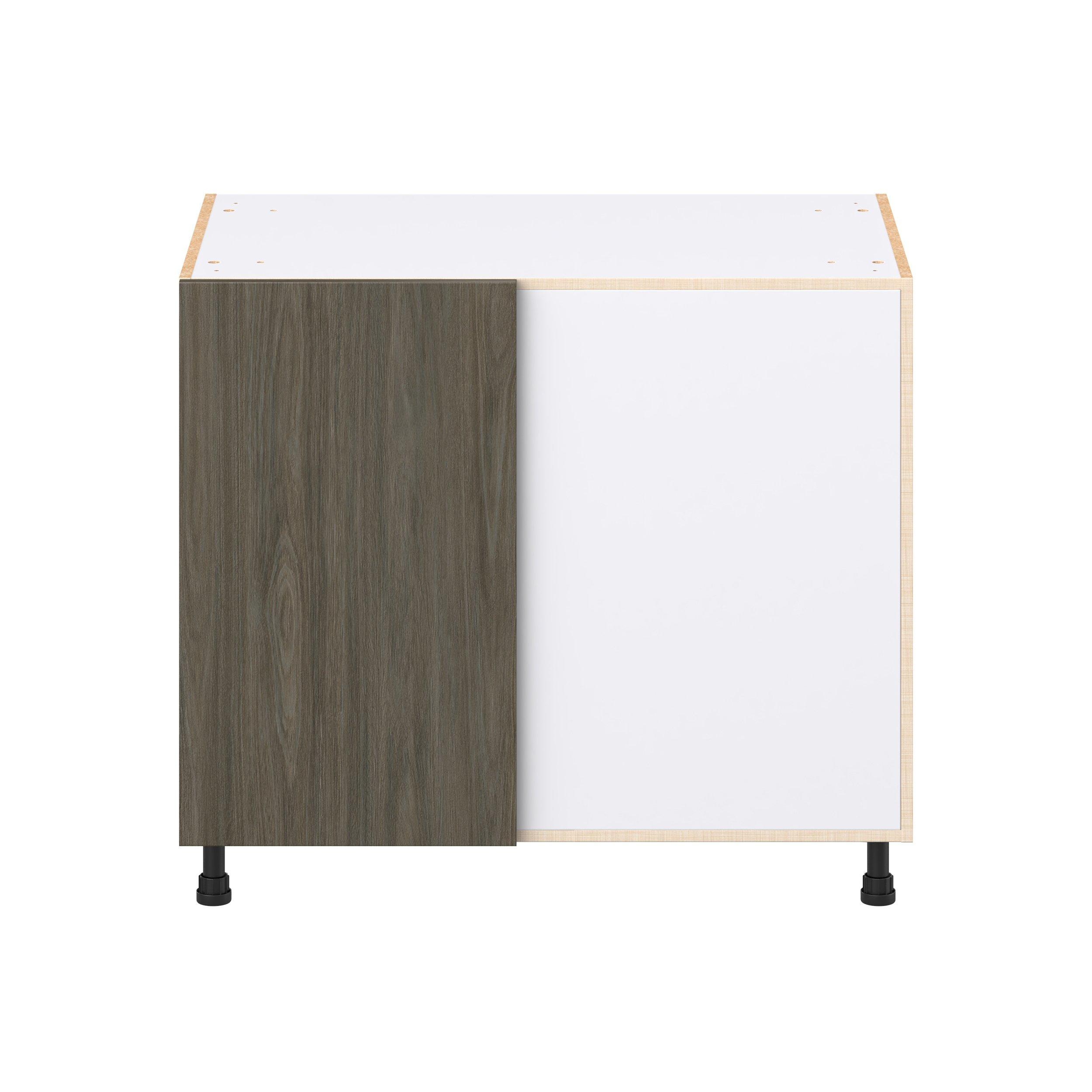 Glenwood 39 in. Burnt Walnut Lemans Swing Out Blind Corner Base Cabinet
