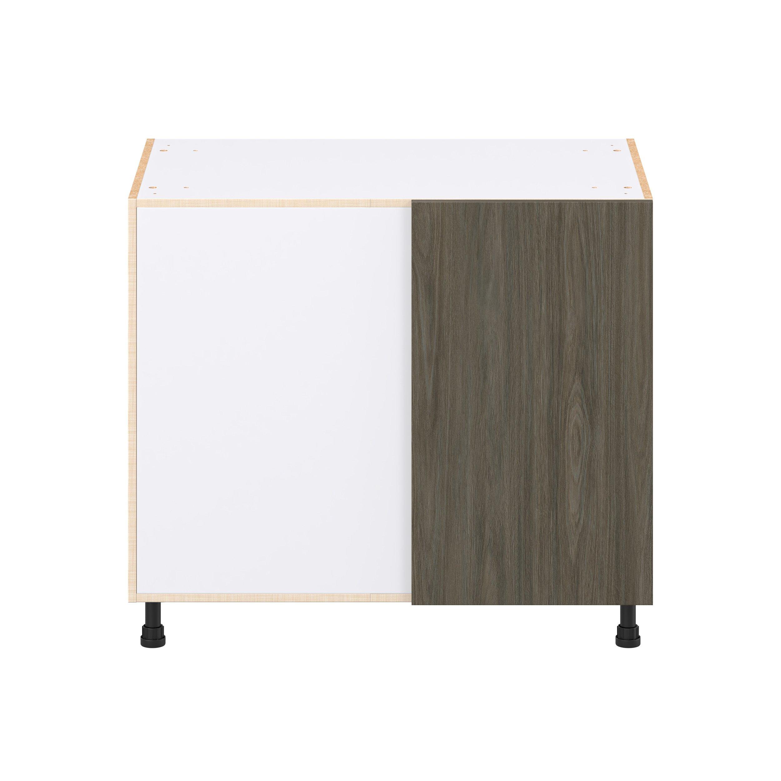 Glenwood 39 in. Burnt Walnut Lemans Swing Out Blind Corner Base Cabinet