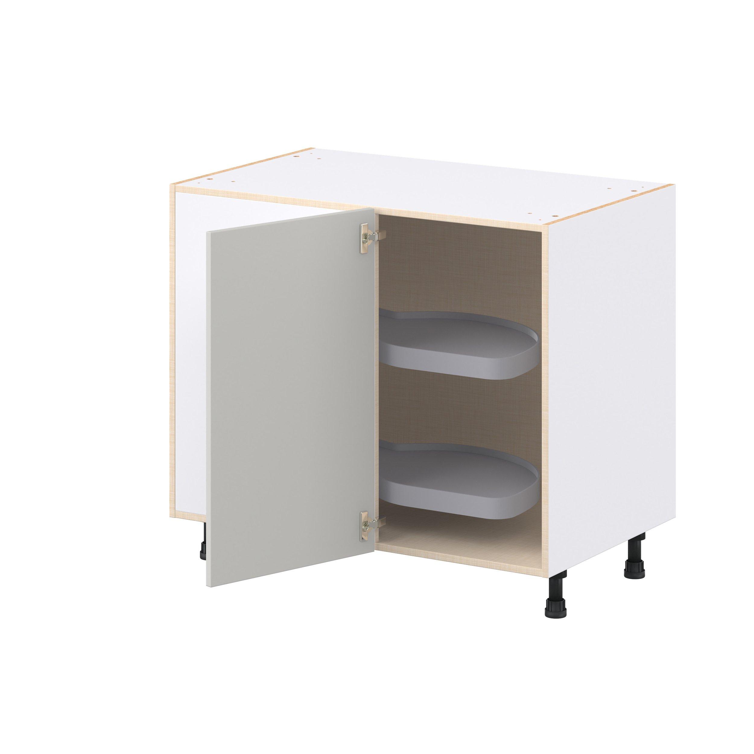 Lenox 39 in. Painted Light Gray Lemans Swing Out Blind Corner Base Cabinet