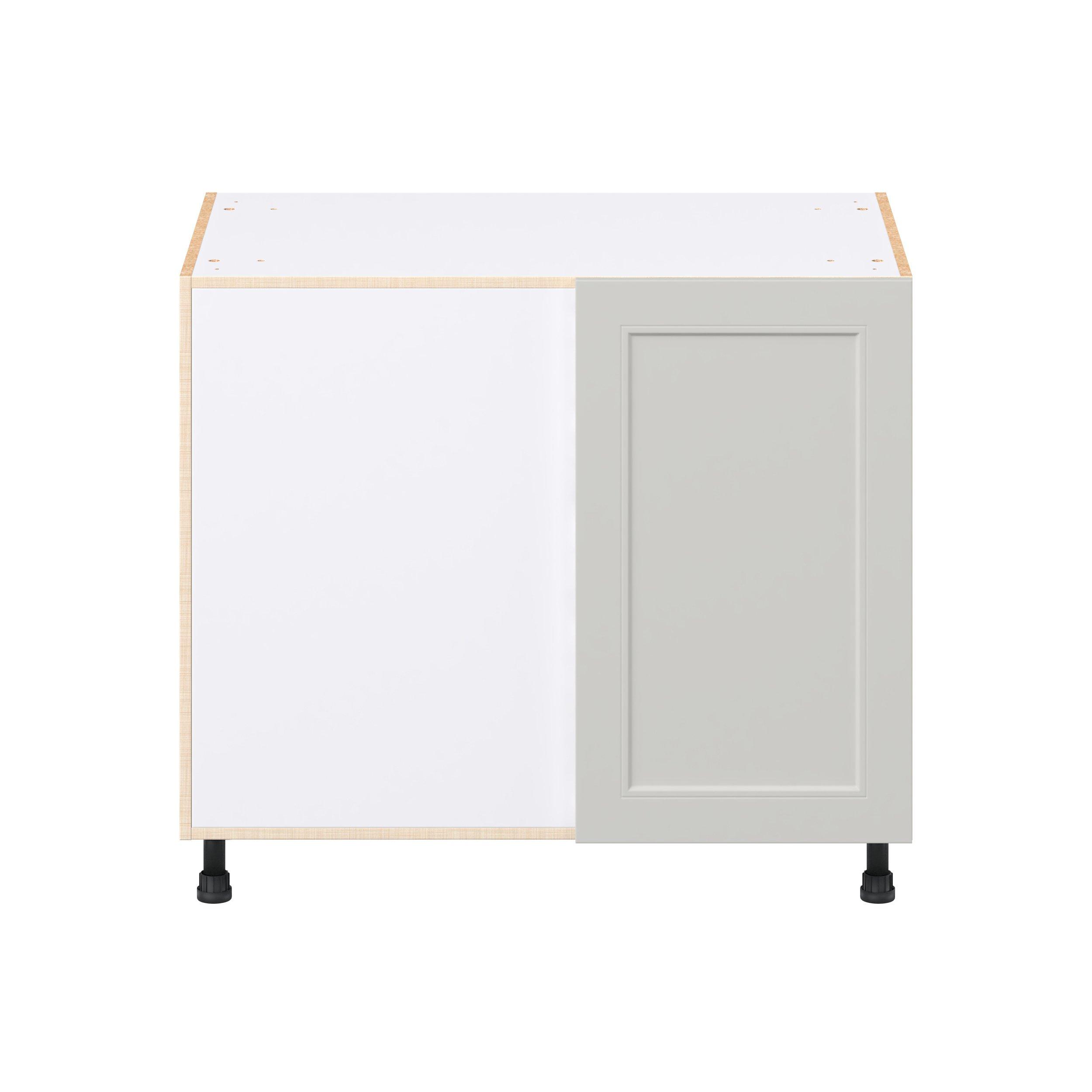 Lenox 39 in. Painted Light Gray Lemans Swing Out Blind Corner Base Cabinet