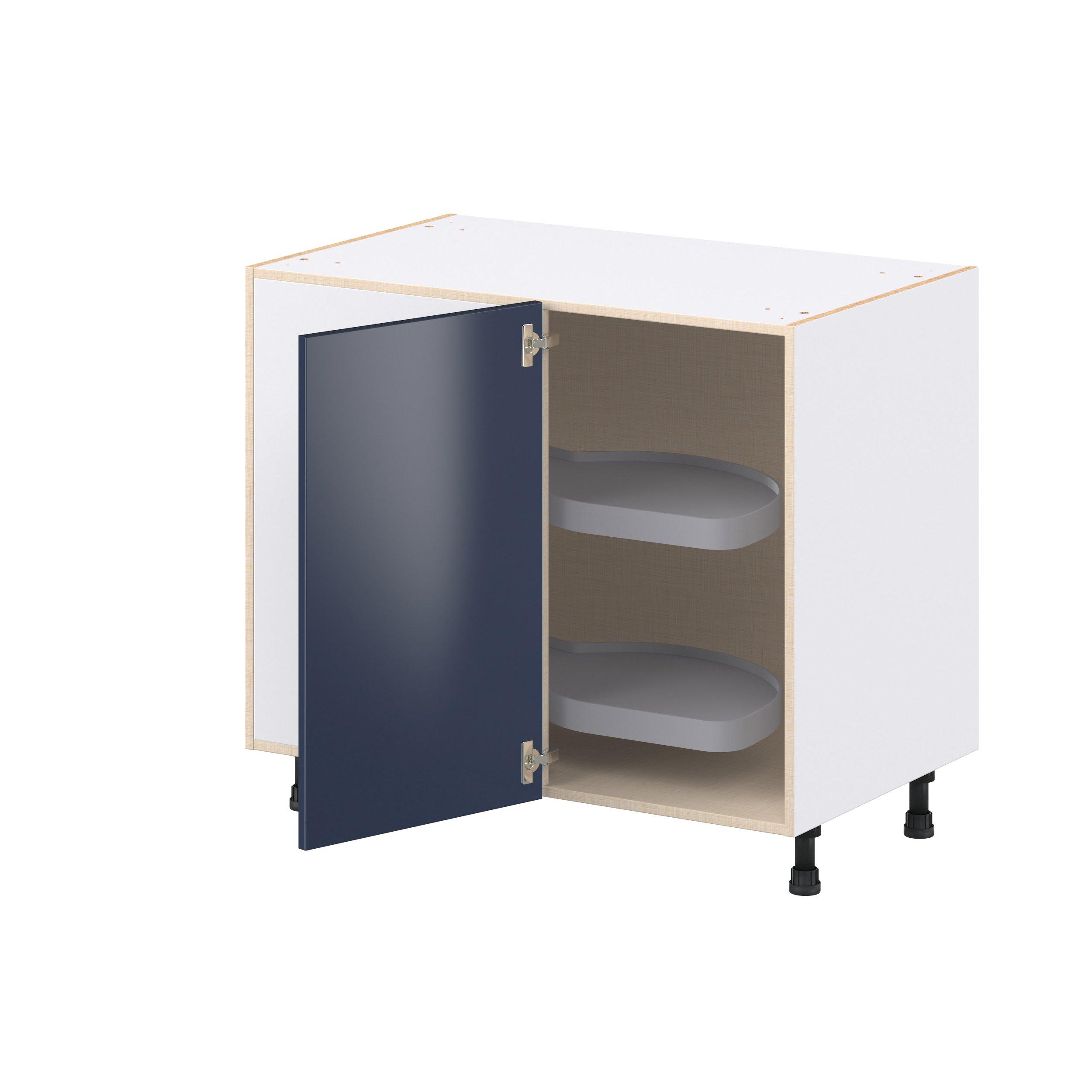 Peachtree 39 in. Painted Midnight Blue Lemans Swing Out Blind Corner Base Cabinet