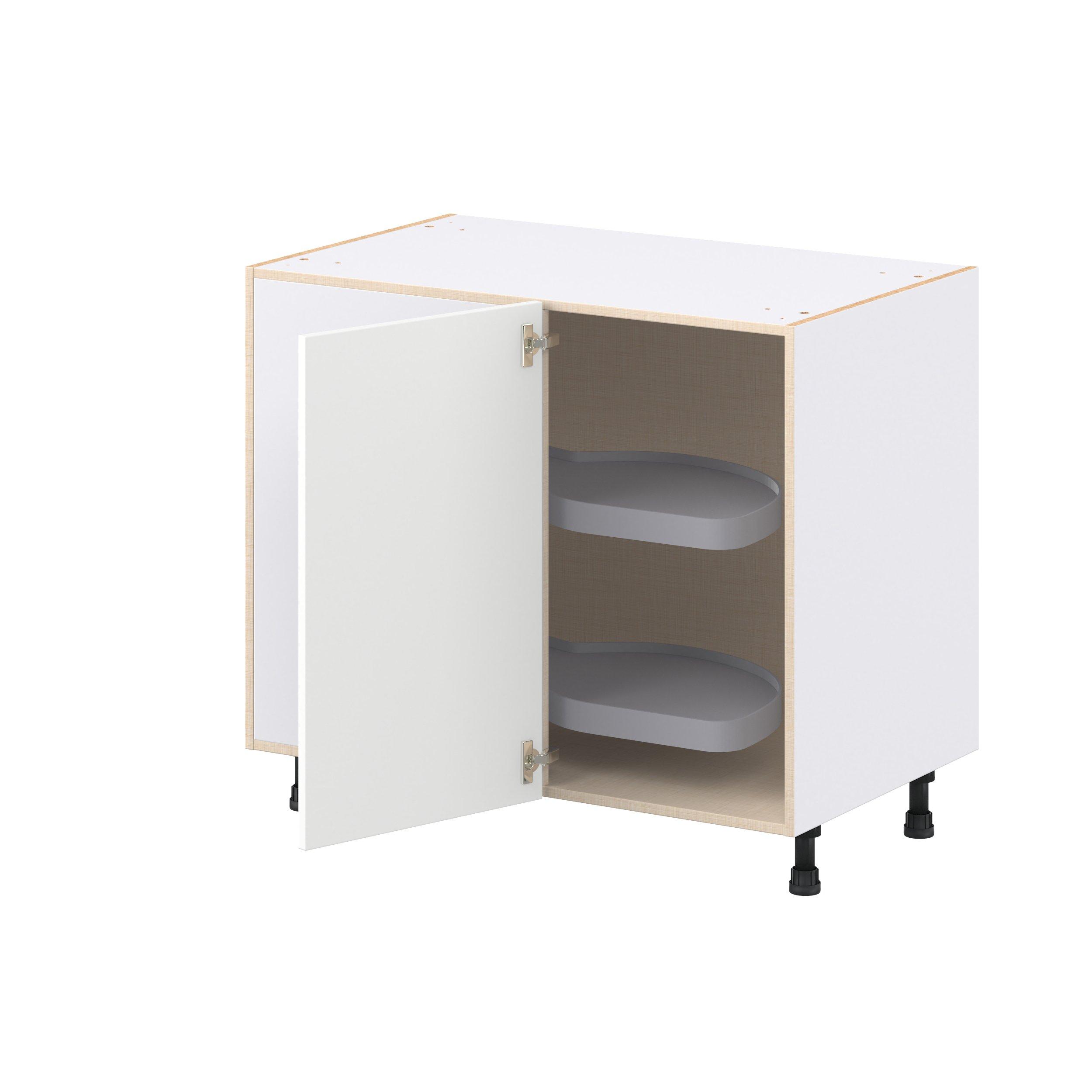 Peachtree 39 in. Painted Bright White Lemans Swing Out Blind Corner Base Cabinet