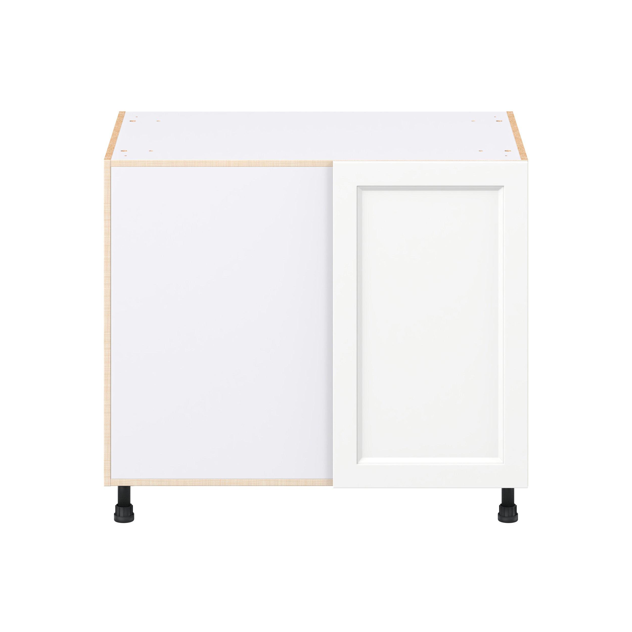 Peachtree 39 in. Painted Bright White Lemans Swing Out Blind Corner Base Cabinet
