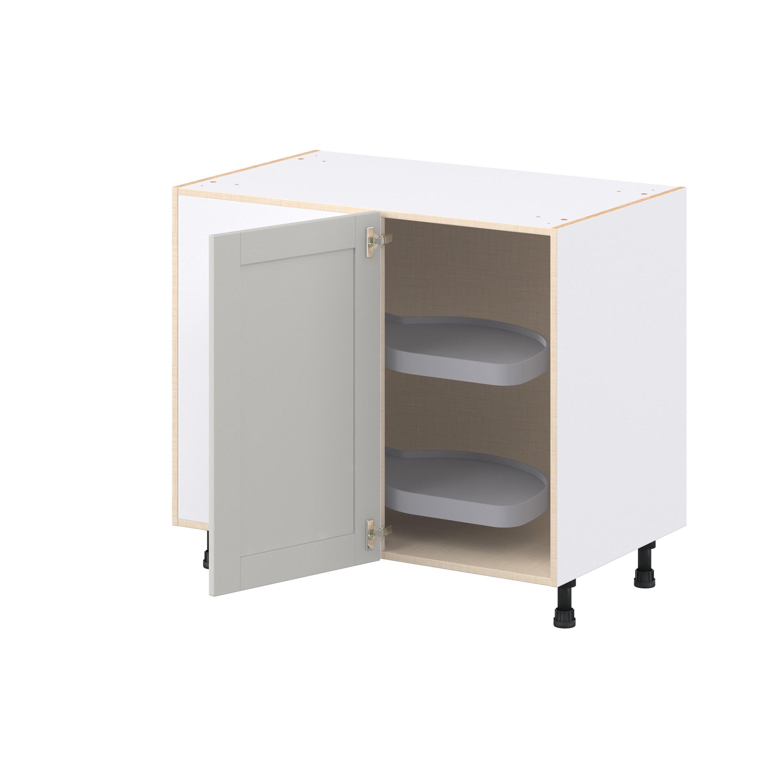 Summerhill 39 in. Light Gray Lemans Swing Out Blind Corner Base Cabinet
