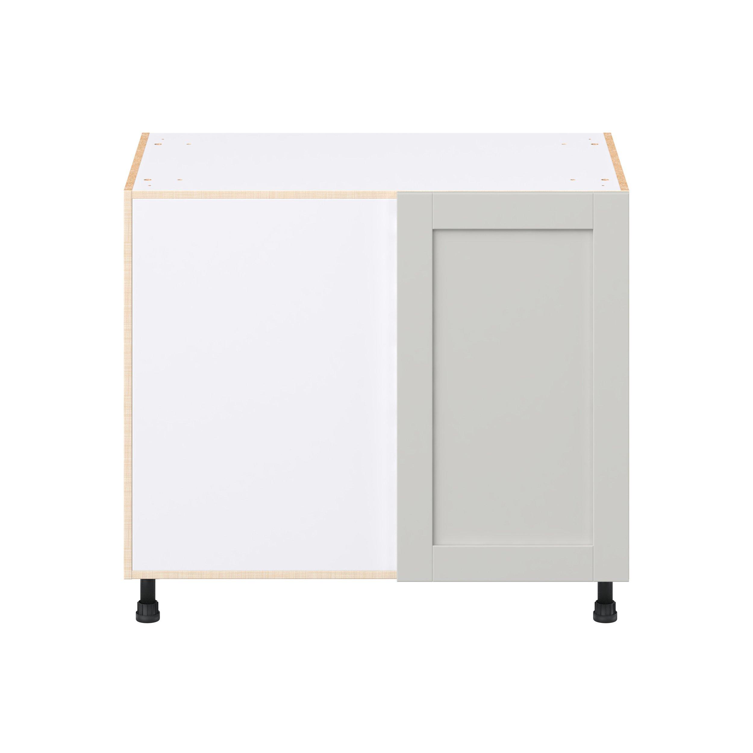 Summerhill 39 in. Light Gray Lemans Swing Out Blind Corner Base Cabinet