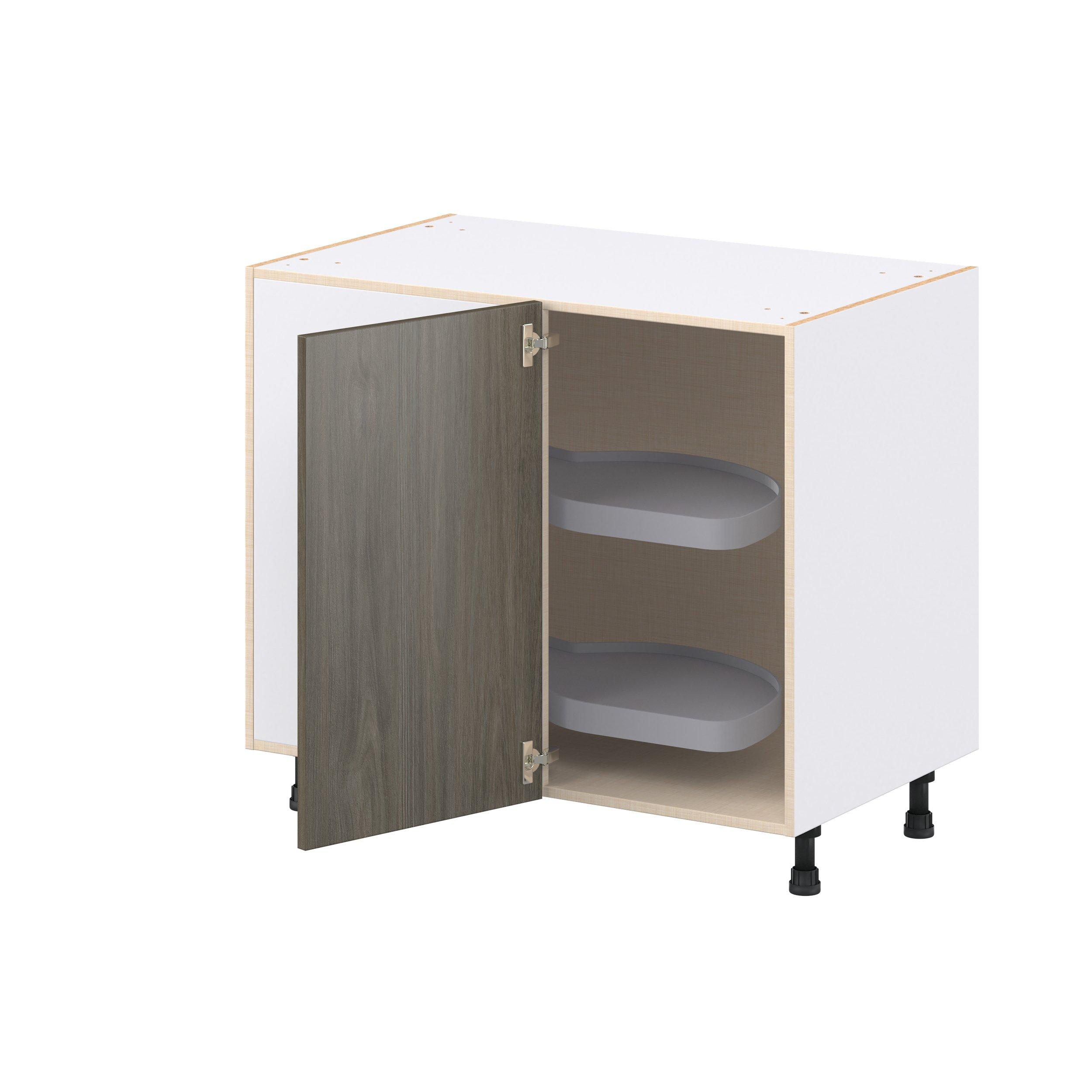 Glenwood 39 in. Burnt Walnut Lemans Swing Out Blind Corner Base Cabinet