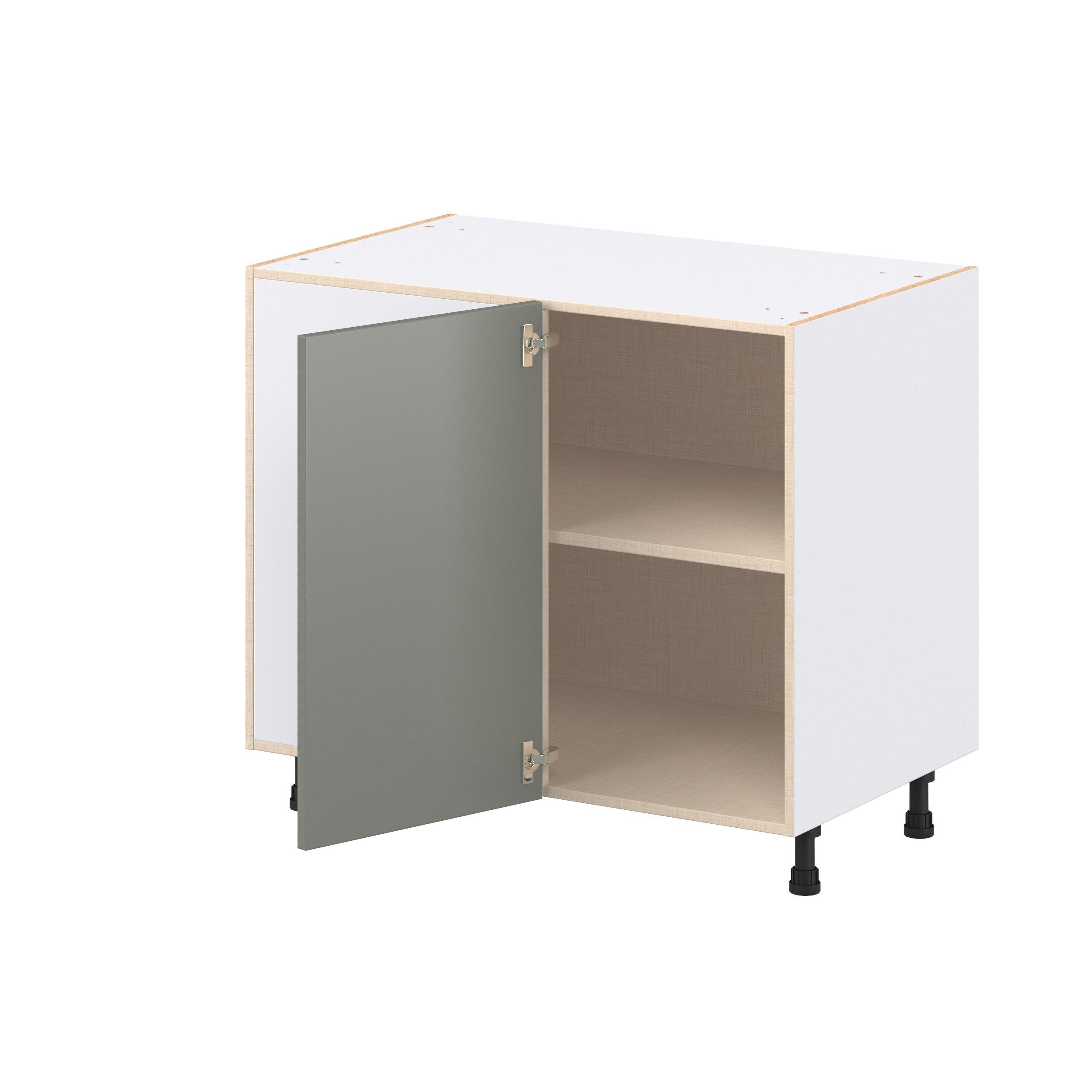 Linden 39 in. Painted Moss Green Blind Corner Base Cabinet