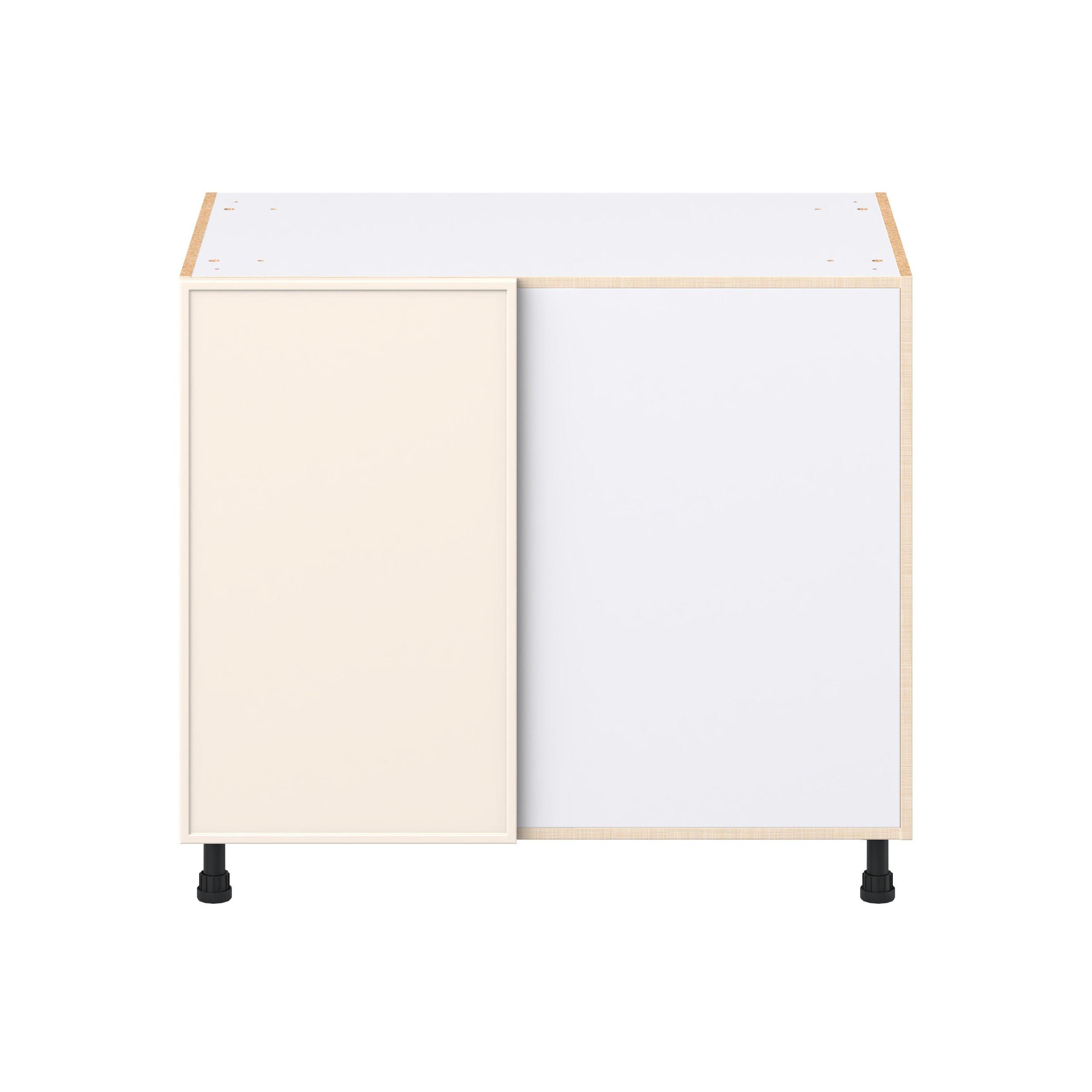 Linden 39 in. Painted Washed Linen Blind Corner Base Cabinet