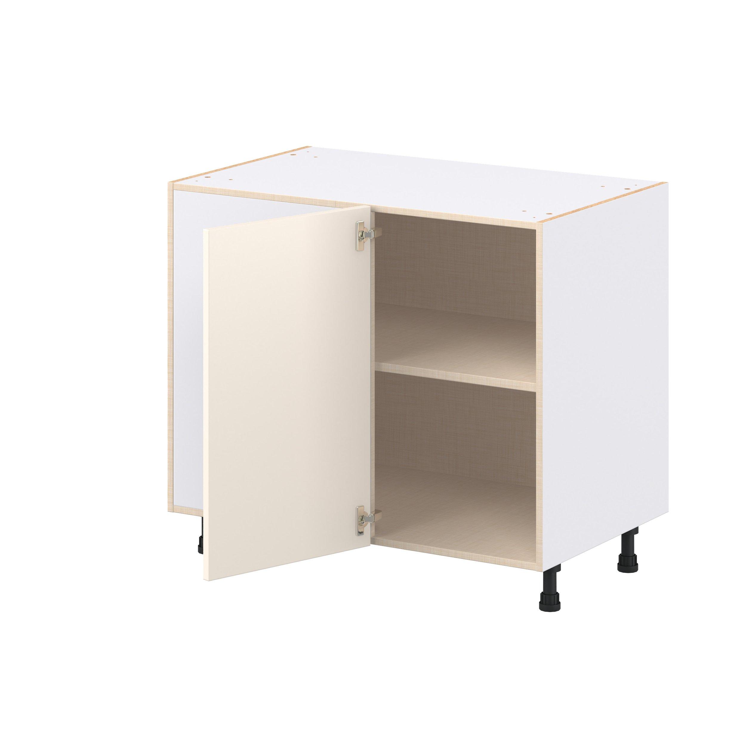 Linden 39 in. Painted Washed Linen Blind Corner Base Cabinet