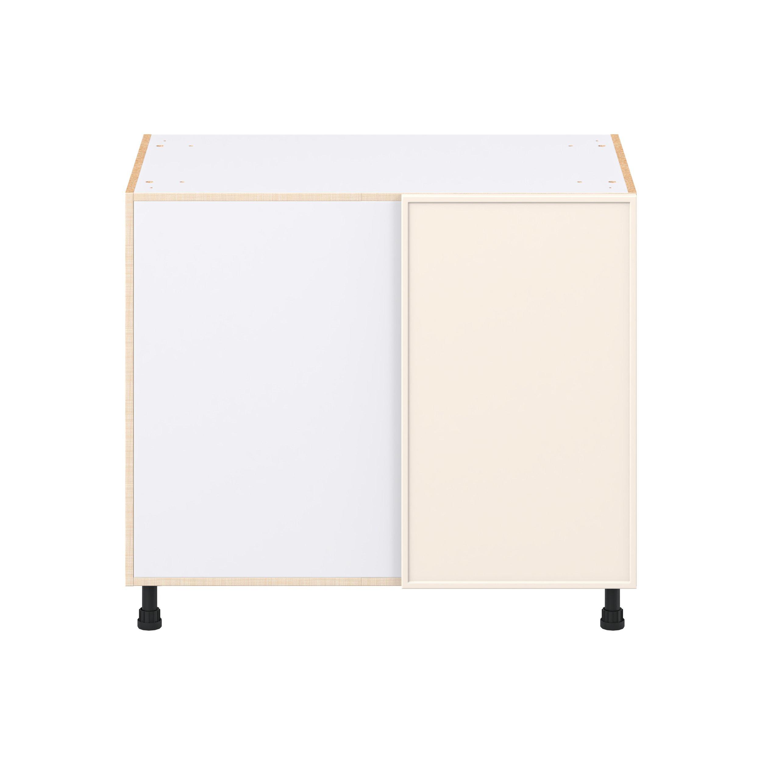 Linden 39 in. Painted Washed Linen Blind Corner Base Cabinet
