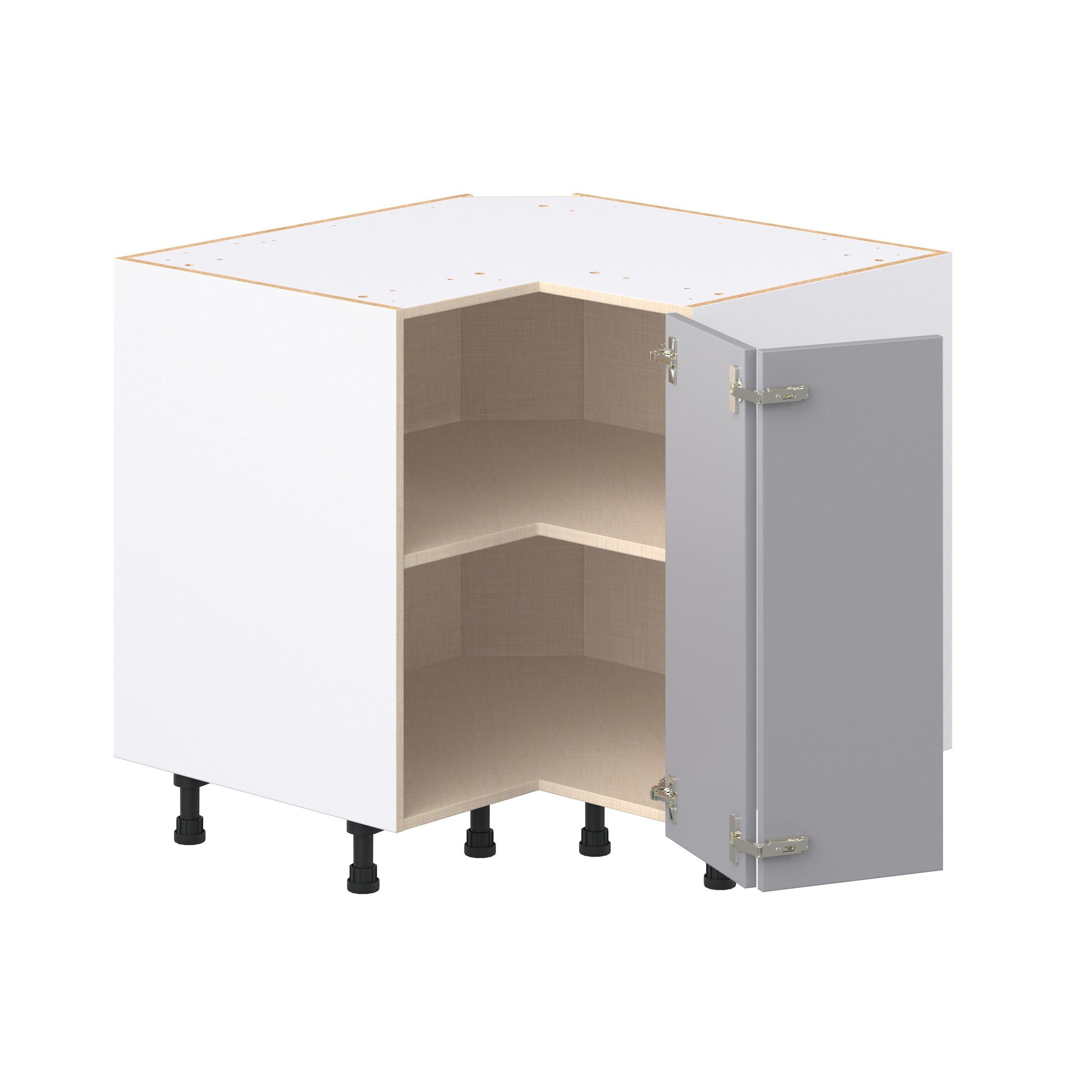 Candler 36 in. Painted Slate Gray Corner Base Cabinet