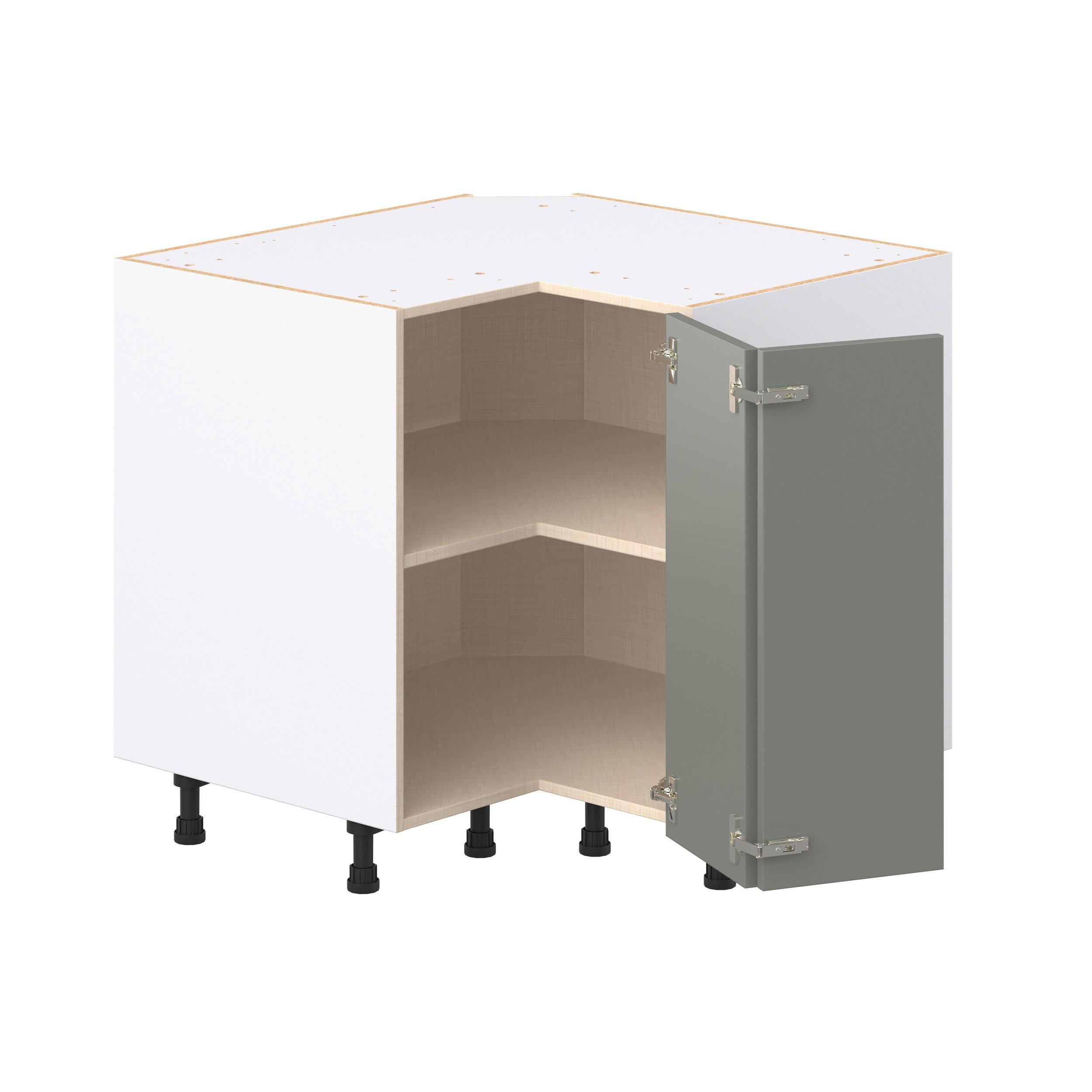 Linden 36 in. Painted Moss Green Corner Base Cabinet