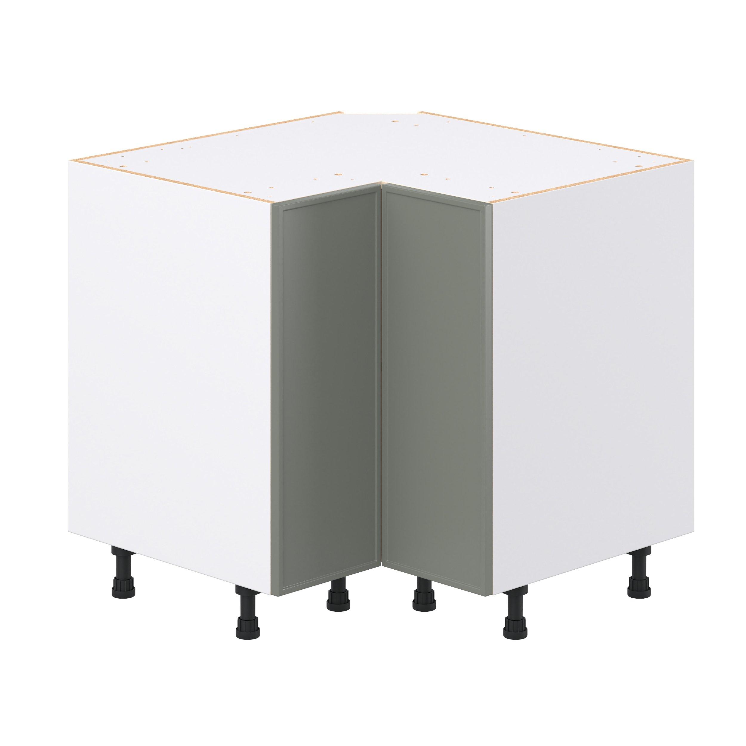 Linden 36 in. Painted Moss Green Corner Base Cabinet