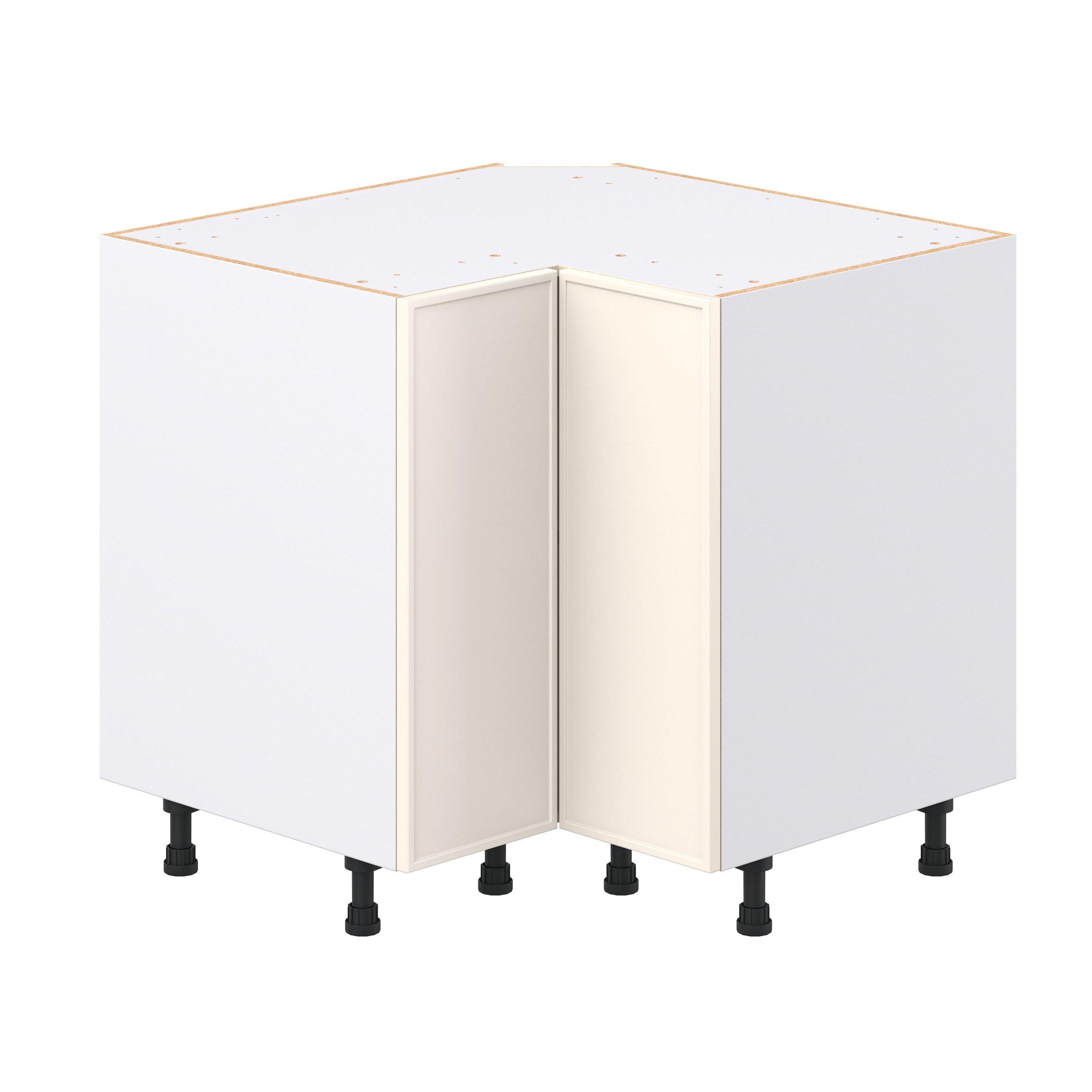 Linden 36 in. Painted Washed Linen Corner Base Cabinet