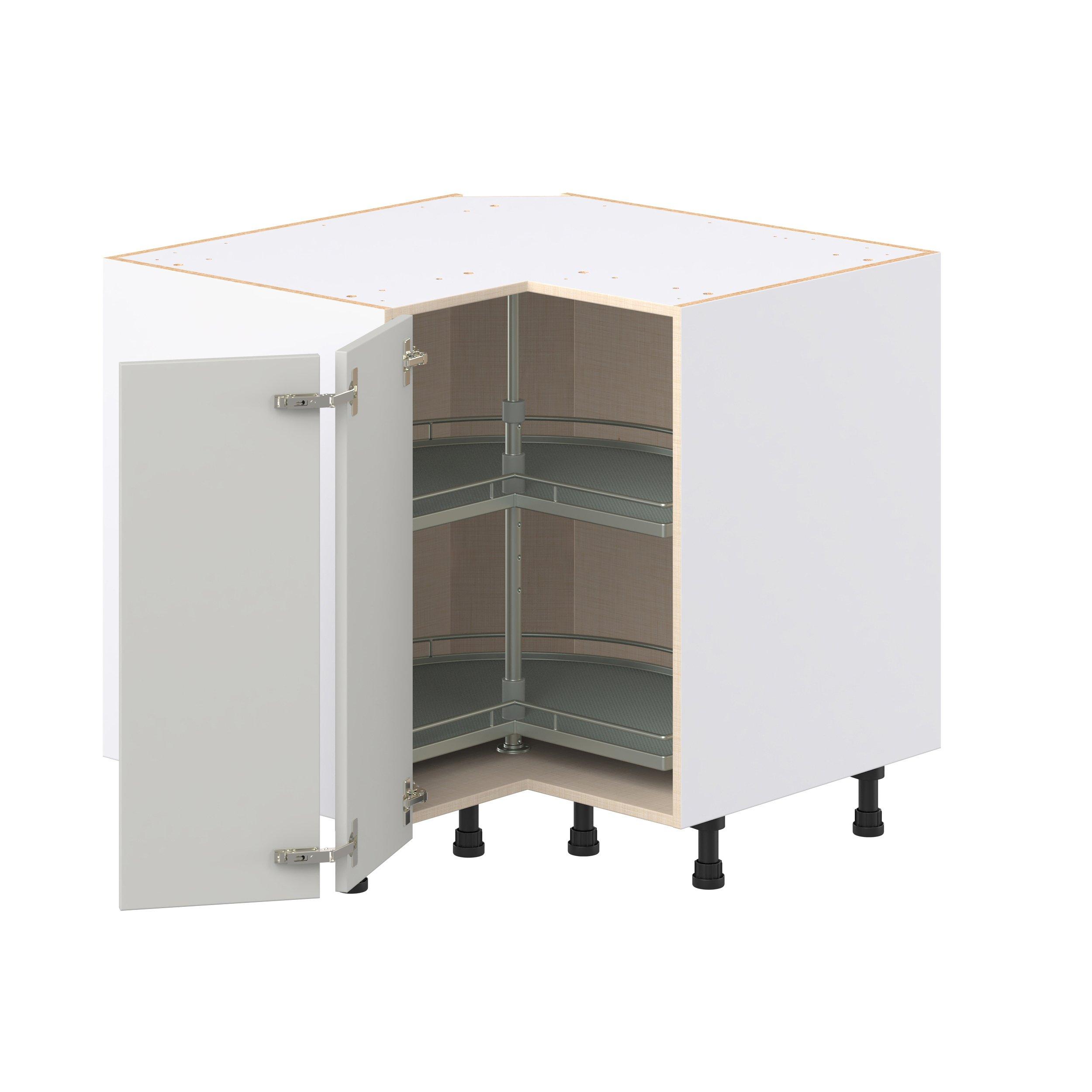 Lenox 36 in. Painted Light Gray Lazy Susan Corner Base Cabinet