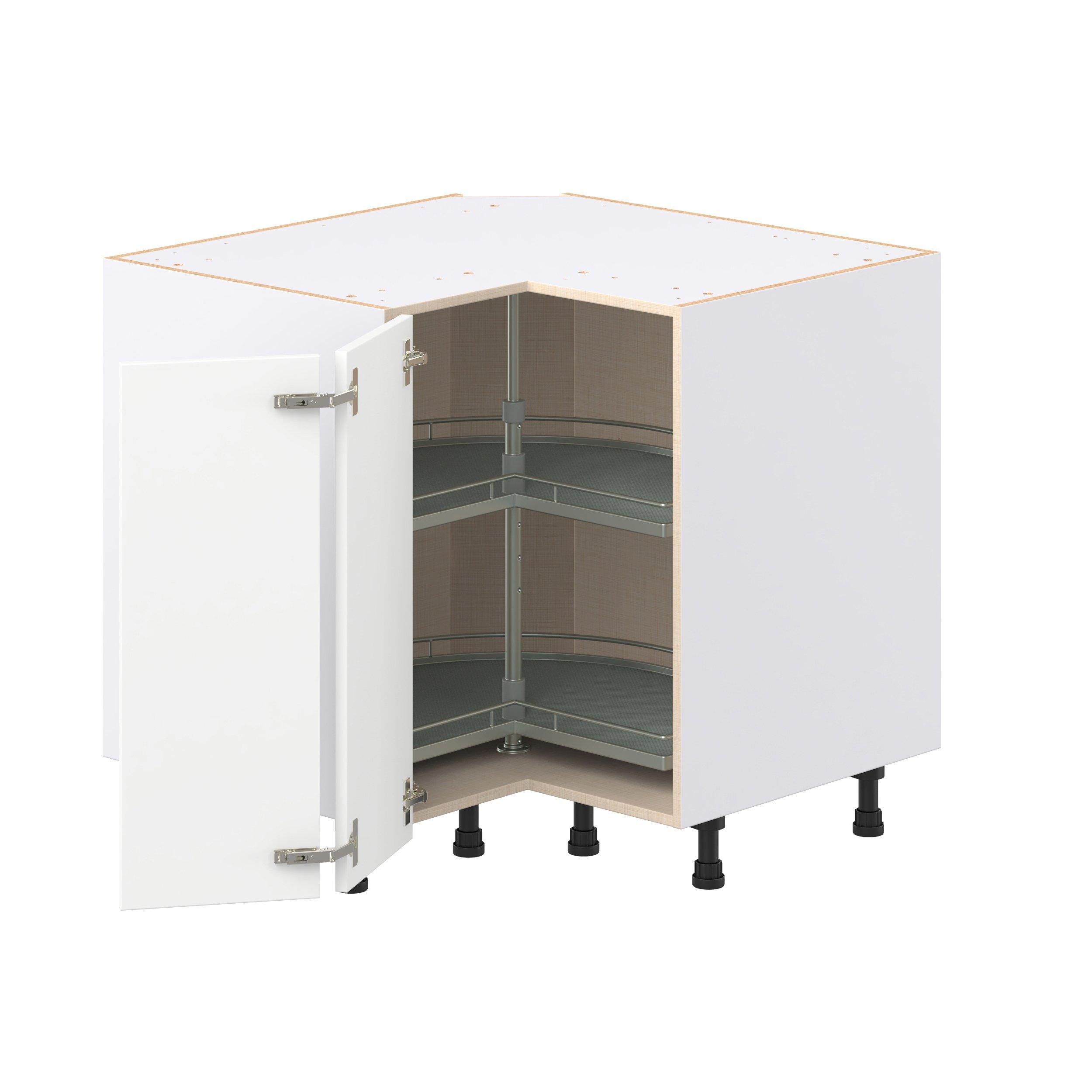 Peachtree 36 in. Painted Bright White Lazy Susan Corner Base Cabinet