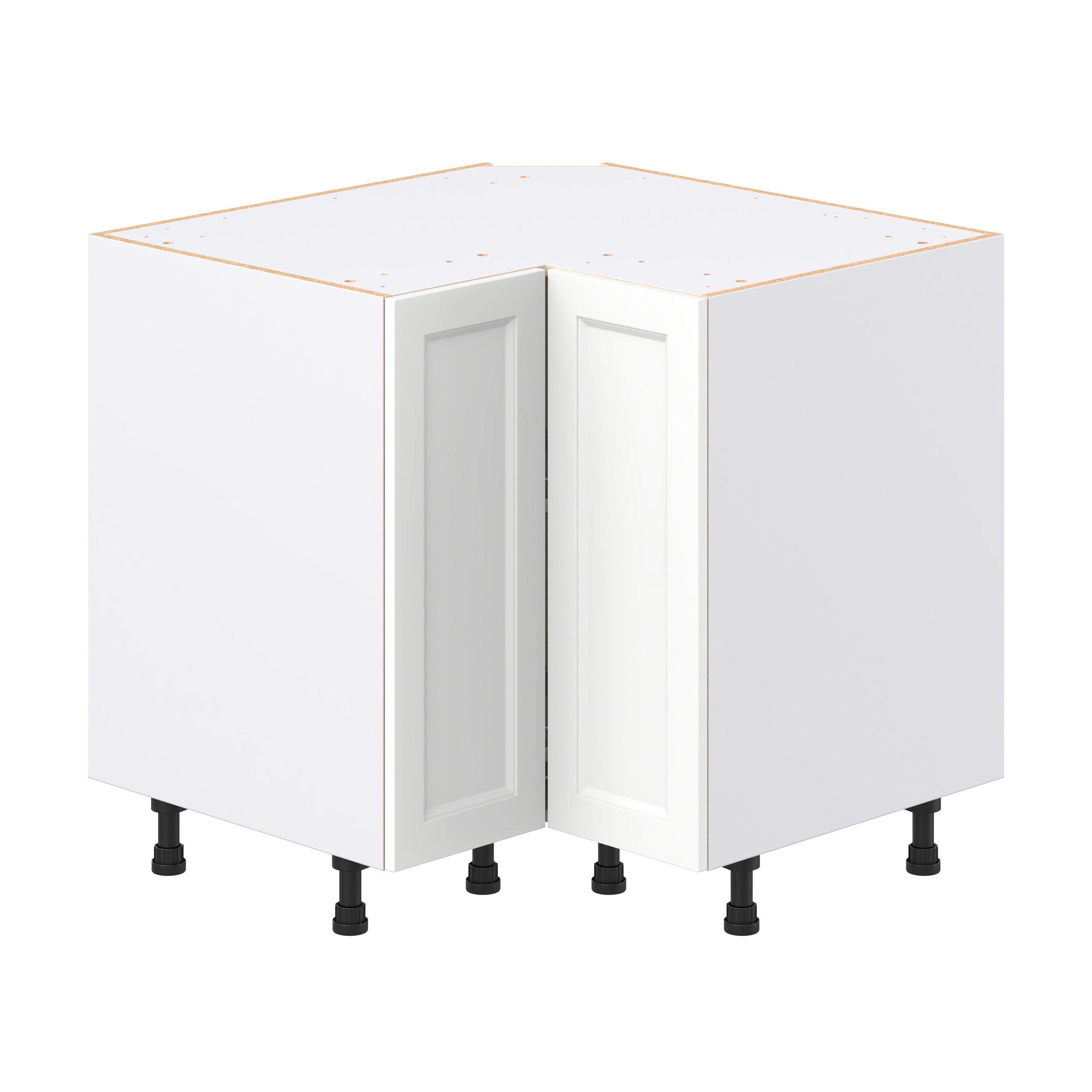 Peachtree 36 in. Painted Bright White Lazy Susan Corner Base Cabinet