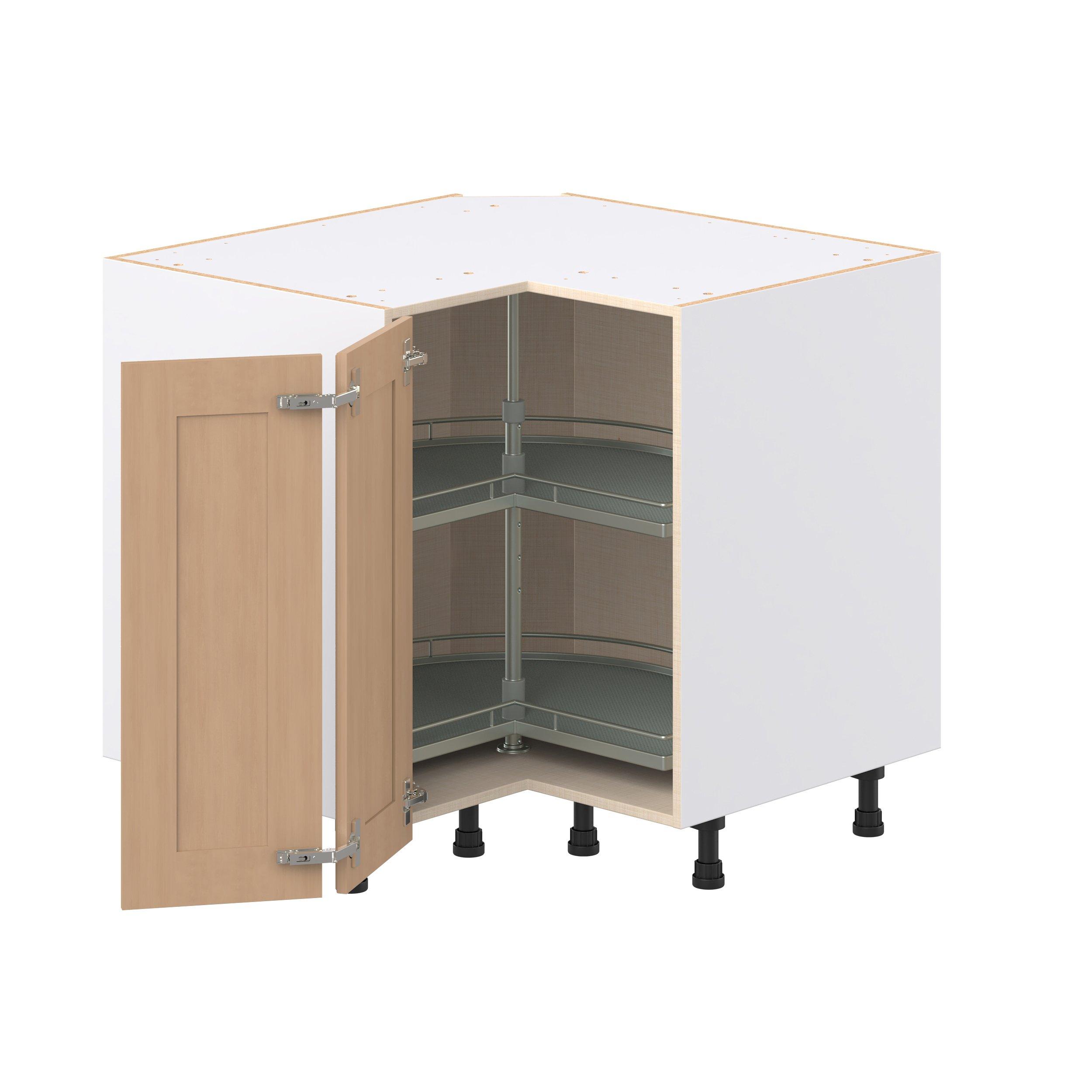 Sugarhill 36 in. Stained Sugar Cookie Lazy Susan Corner Base Cabinet