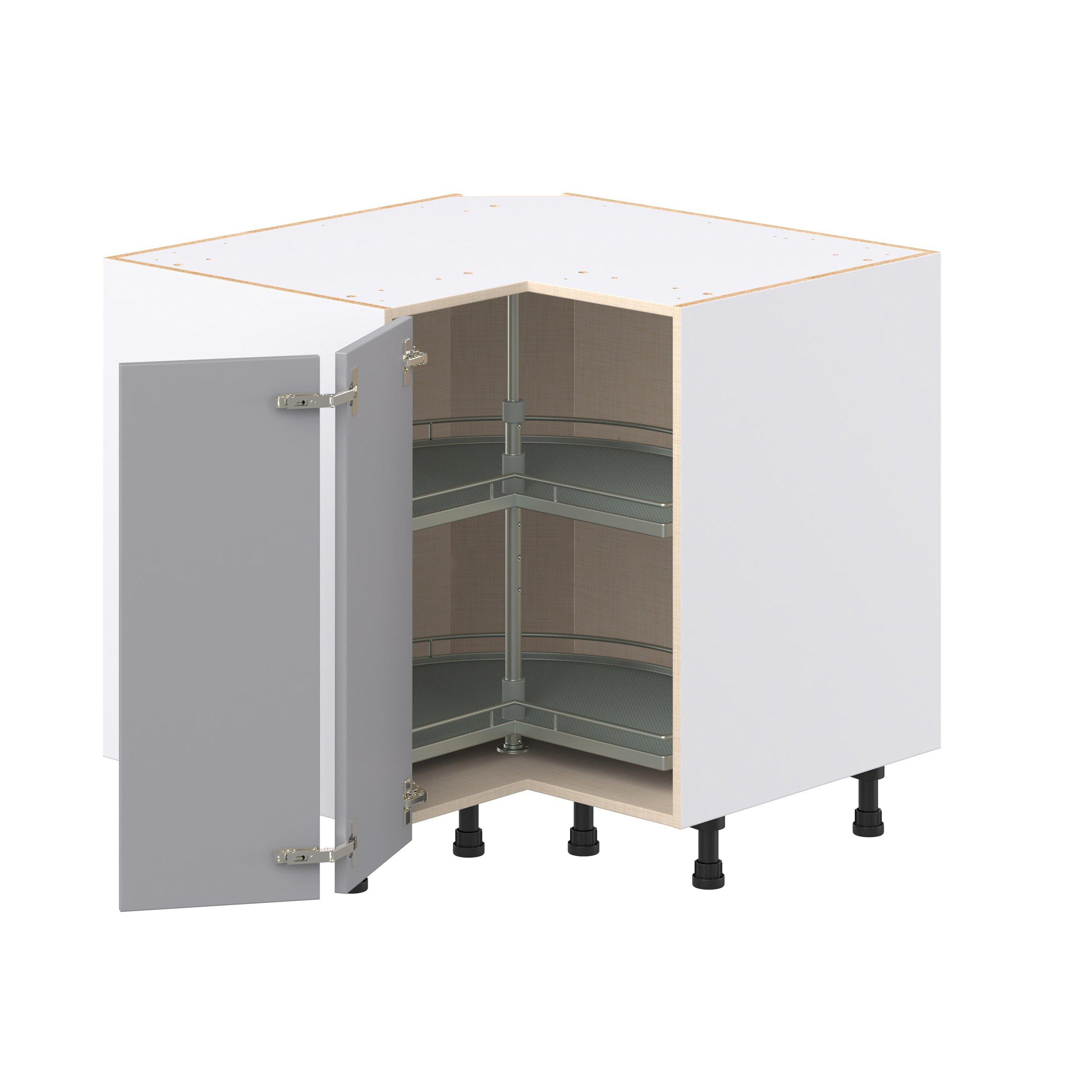 Candler 36 in. Painted Slate Gray Lazy Susan Corner Base Cabinet