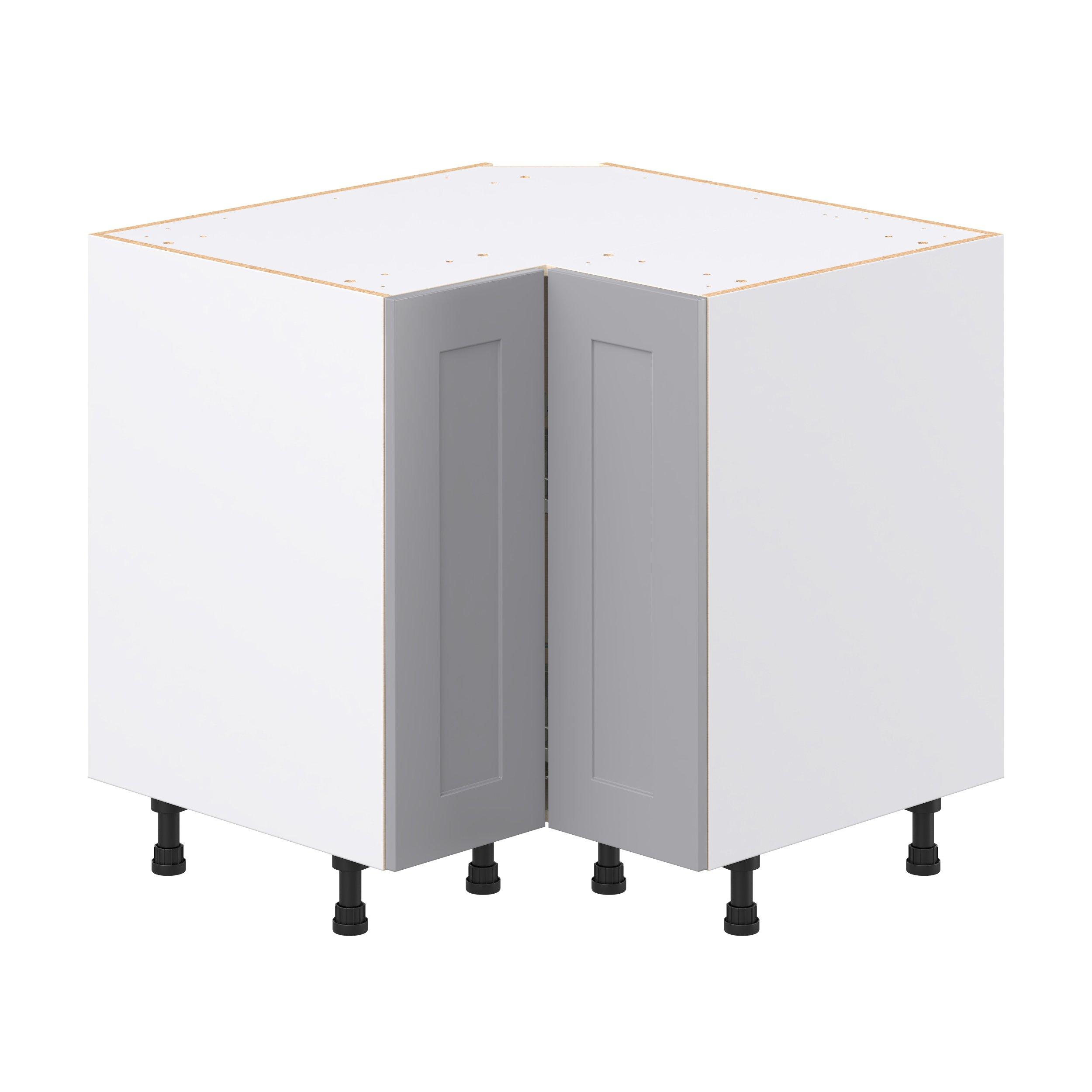 Candler 36 in. Painted Slate Gray Lazy Susan Corner Base Cabinet