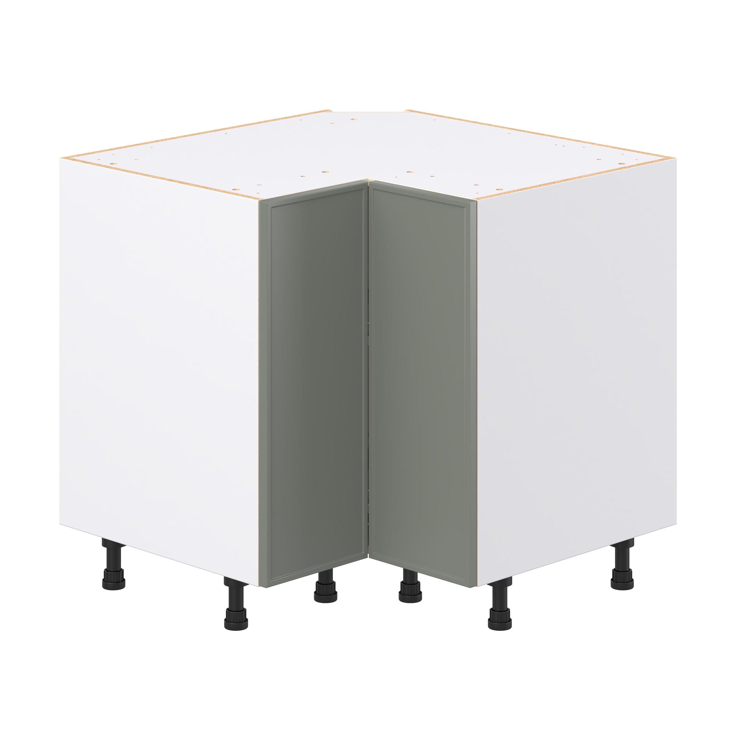 Linden 36 in. Painted Moss Green Lazy Susan Corner Base Cabinet