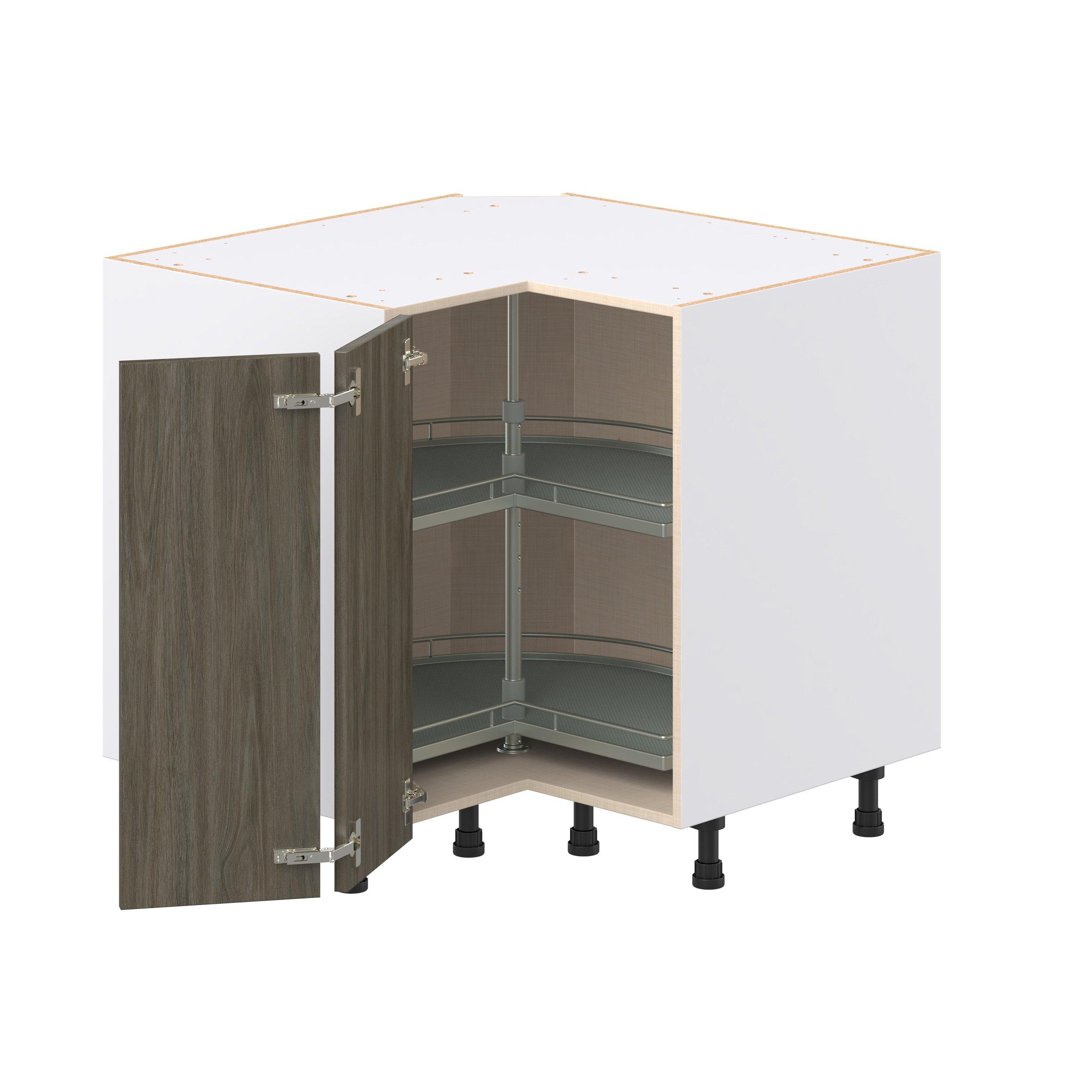 Glenwood 36 in. Burnt Walnut Lazy Susan Corner Base Cabinet